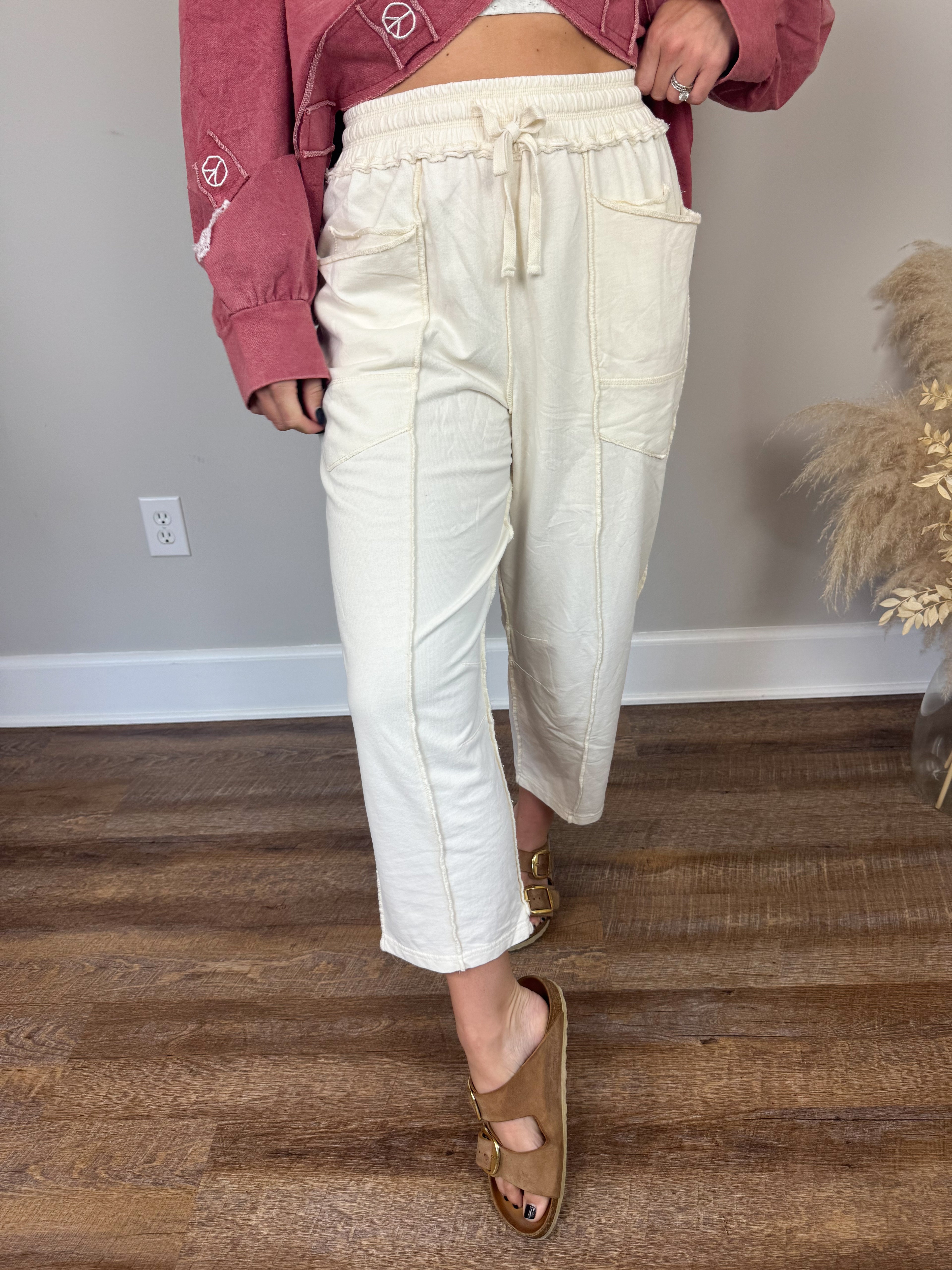 Twenty Five Barrel Pants | Ecru