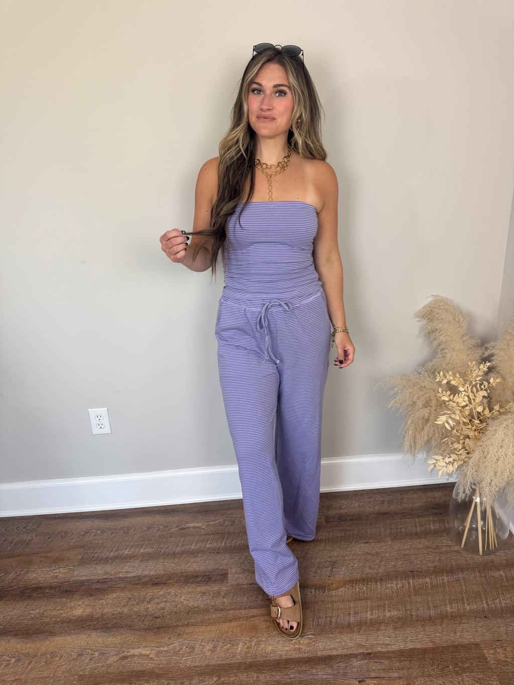 Atlanta Striped Tube Top | Lavender