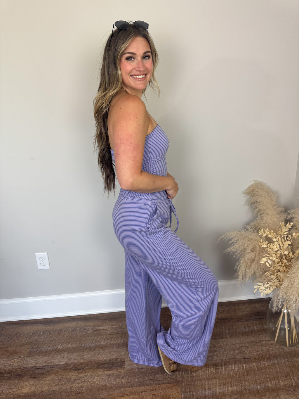 Atlanta Striped Tube Top | Lavender