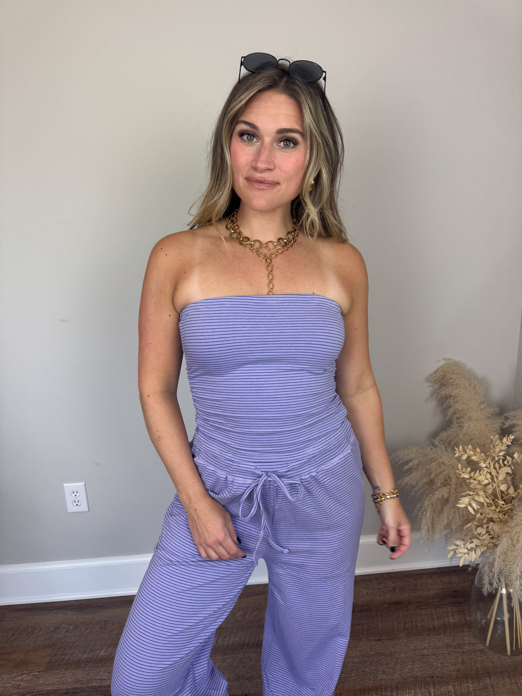 Atlanta Striped Tube Top | Lavender