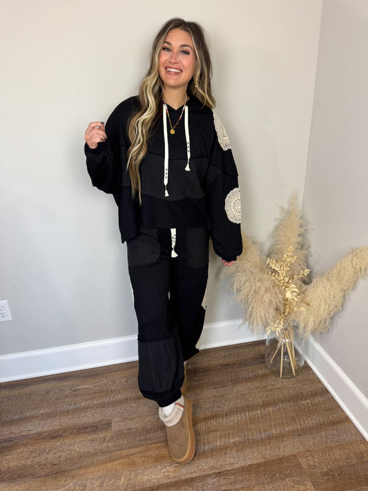 Kylie Crochet Hoodie | Black [Love Sal X POL]