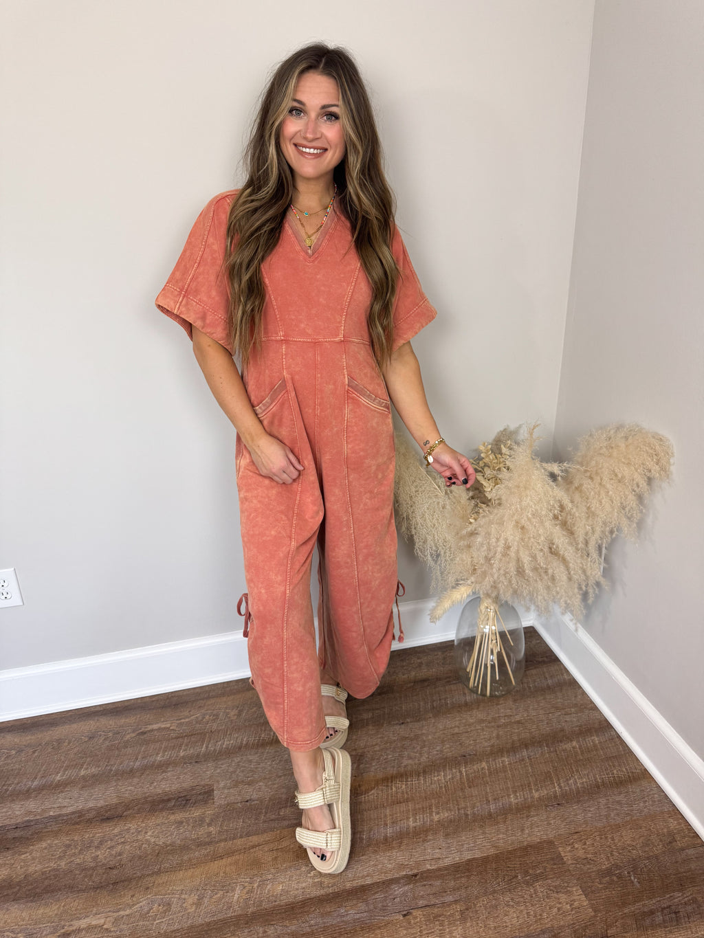 Estate V-Neck Jumpsuit | Spice FINAL SALE