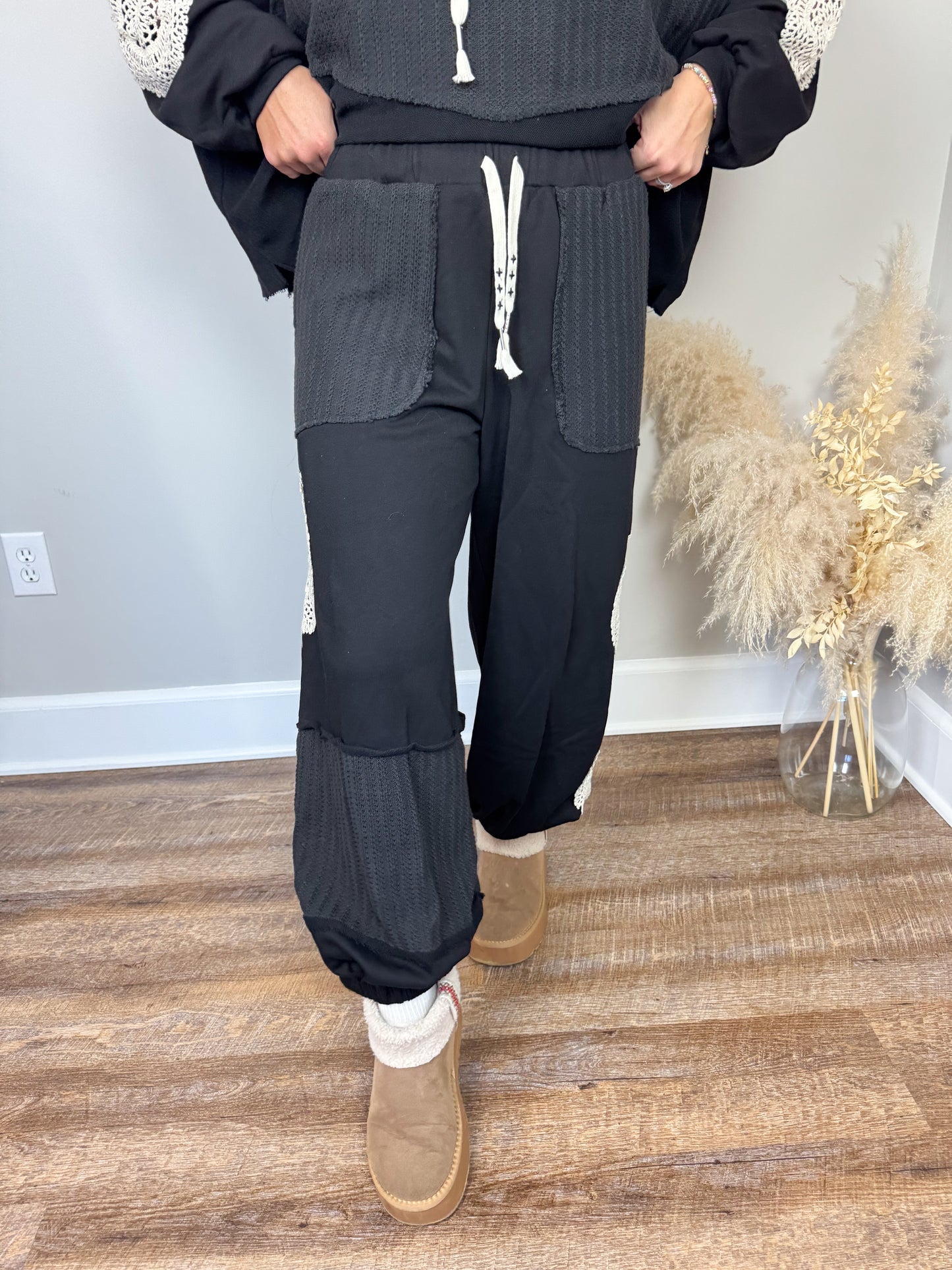 Kylie Crochet Joggers | Black [Love Sal X POL]