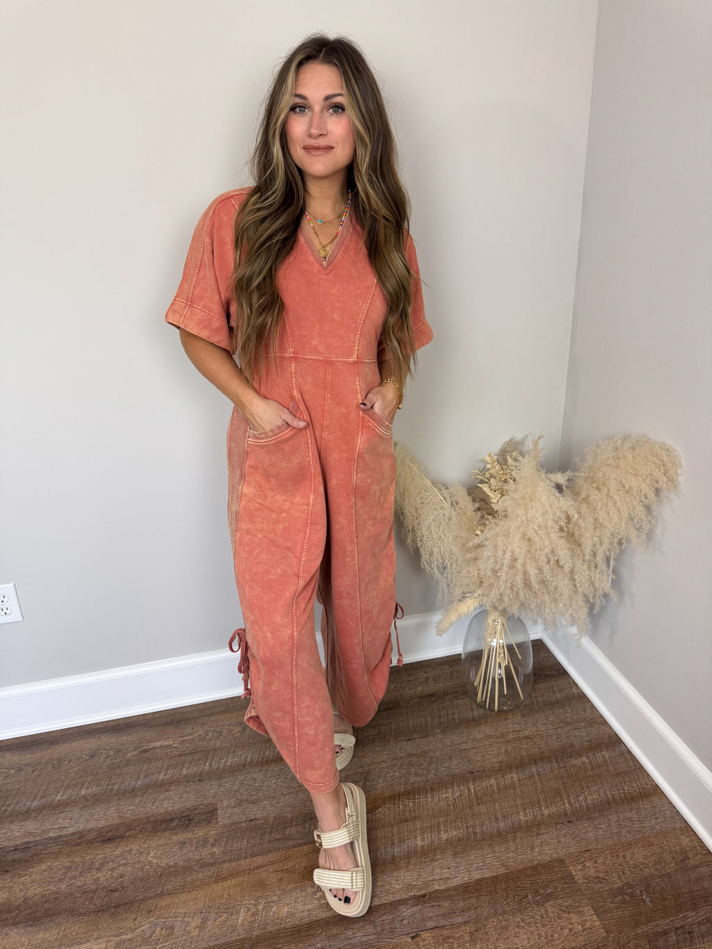 Estate V-Neck Jumpsuit | Spice FINAL SALE
