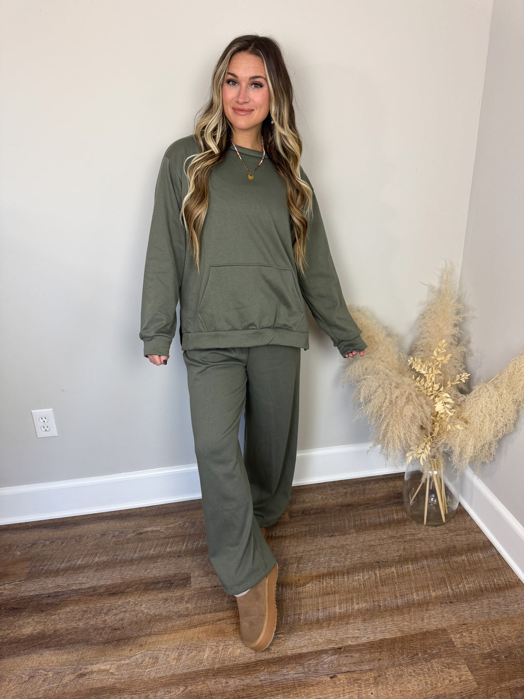 Devlin Wide Leg Pants | Olive