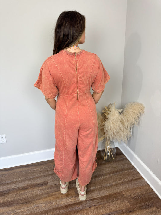 Estate V-Neck Jumpsuit | Spice