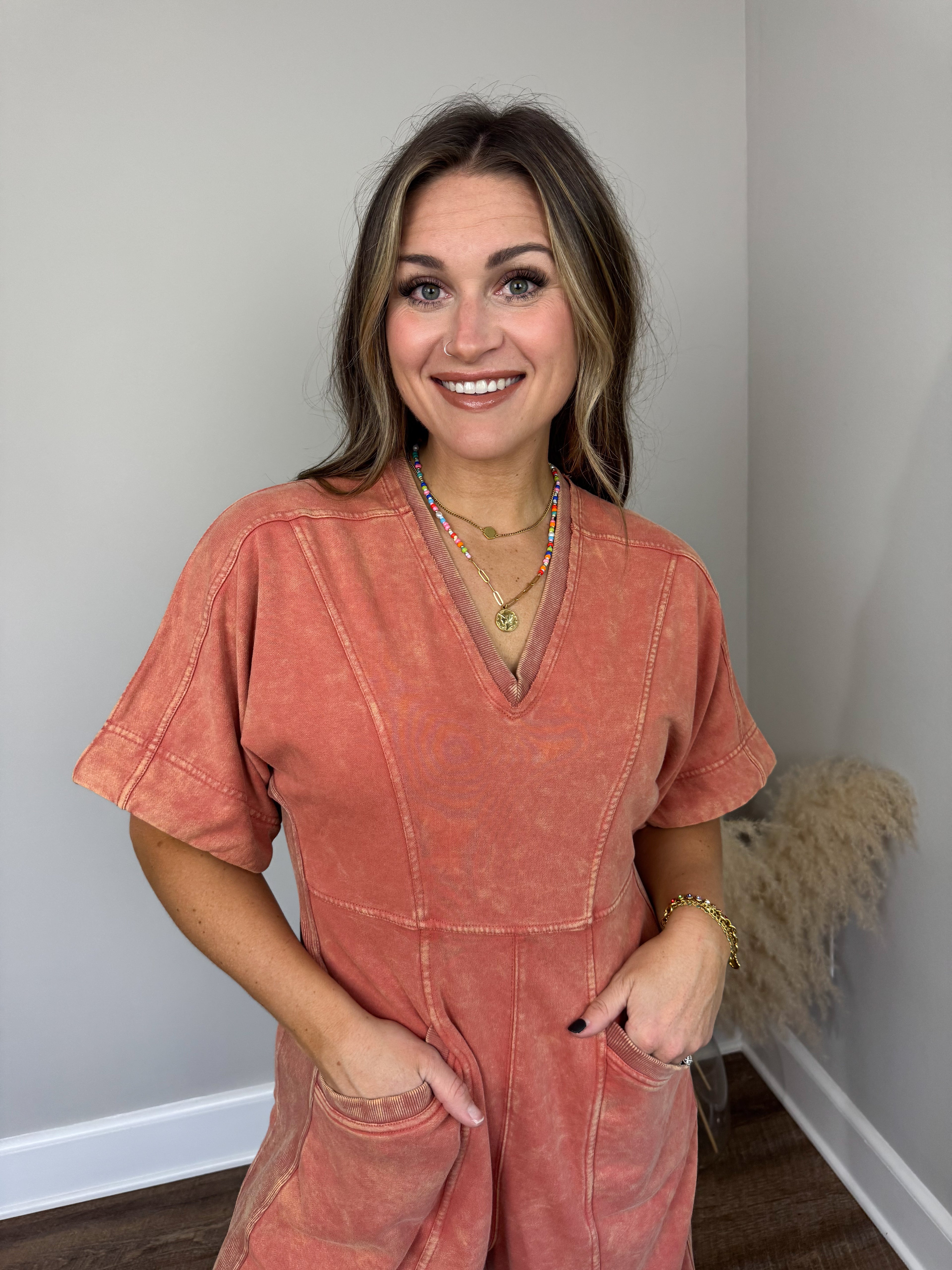 Estate V-Neck Jumpsuit | Spice FINAL SALE