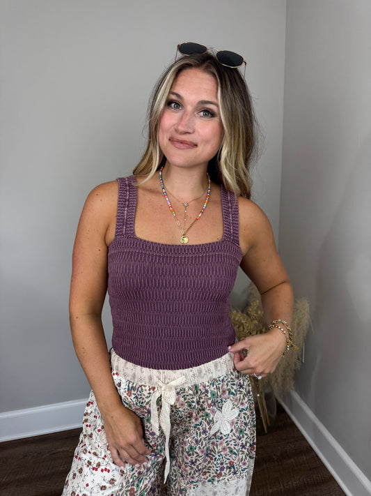 Meadow Daze Seamless Top | Eggplant