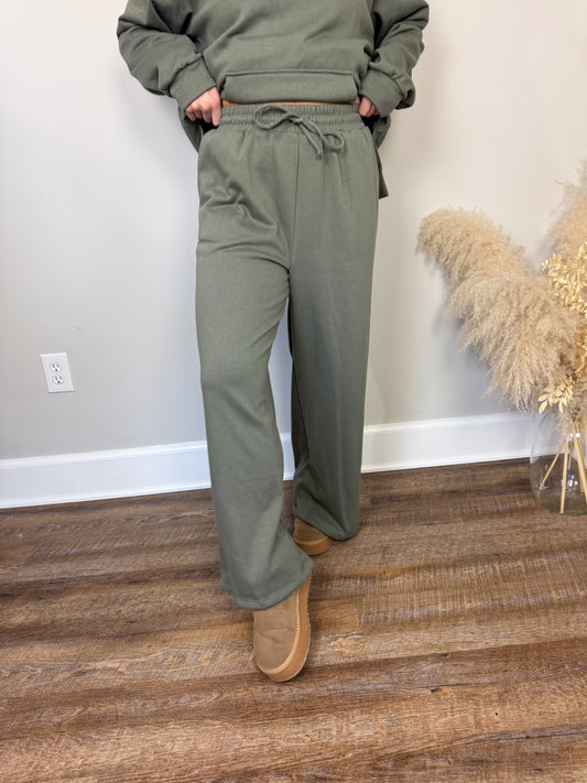 Devlin Wide Leg Pants | Olive