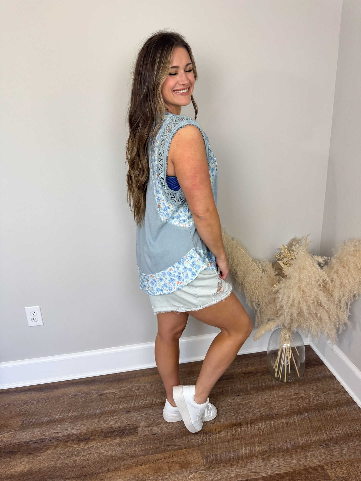 Script Sleeveless Top