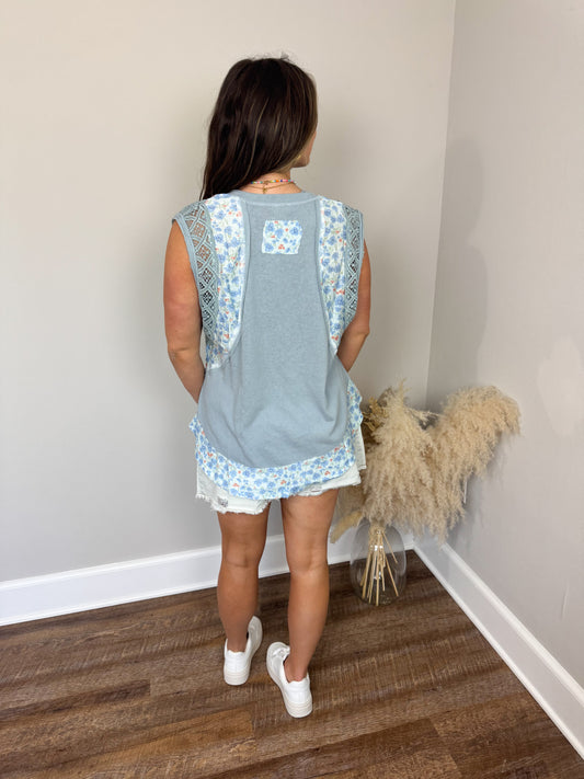 Script Sleeveless Top