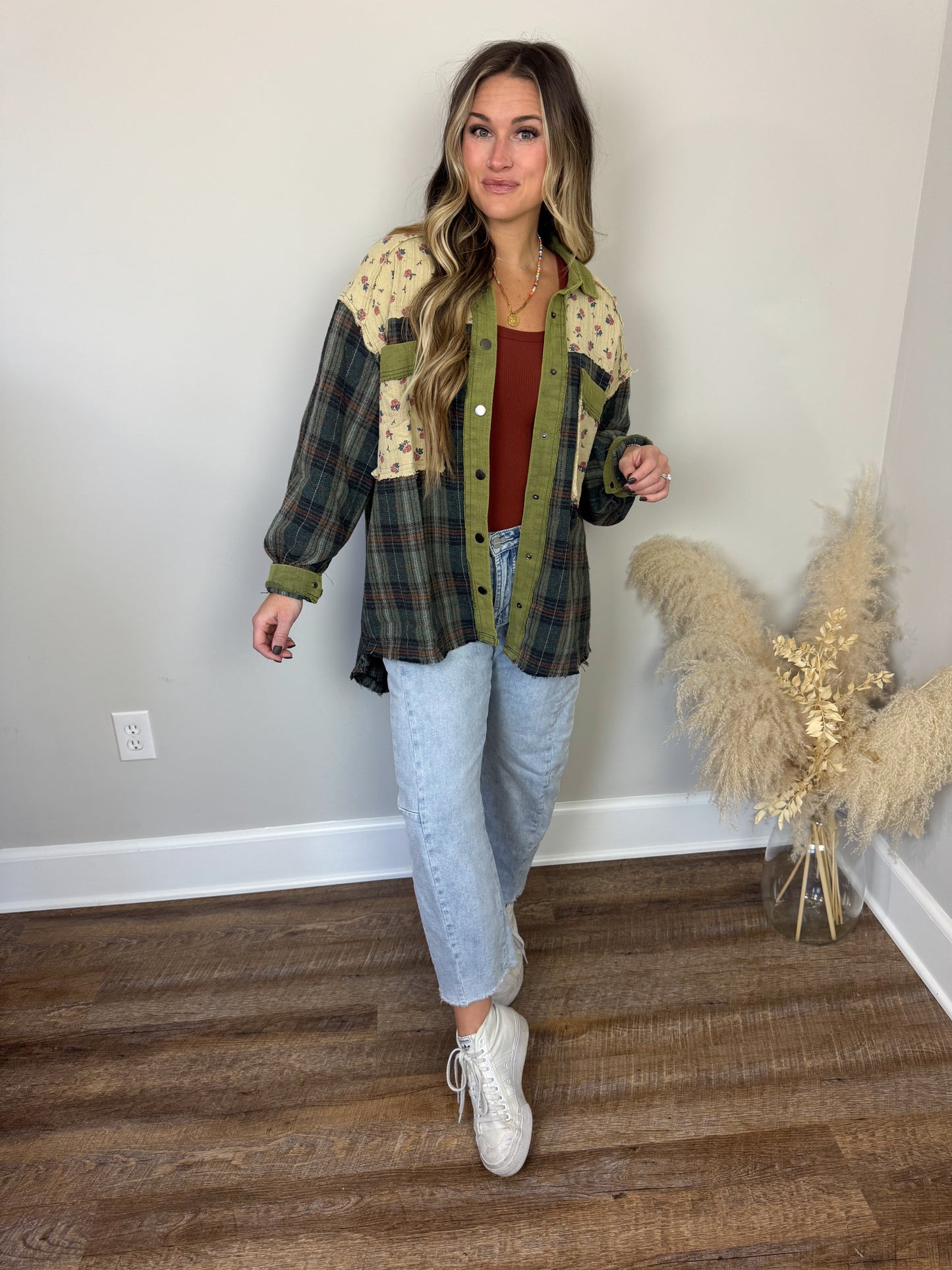 Dominion Plaid Top | Olive