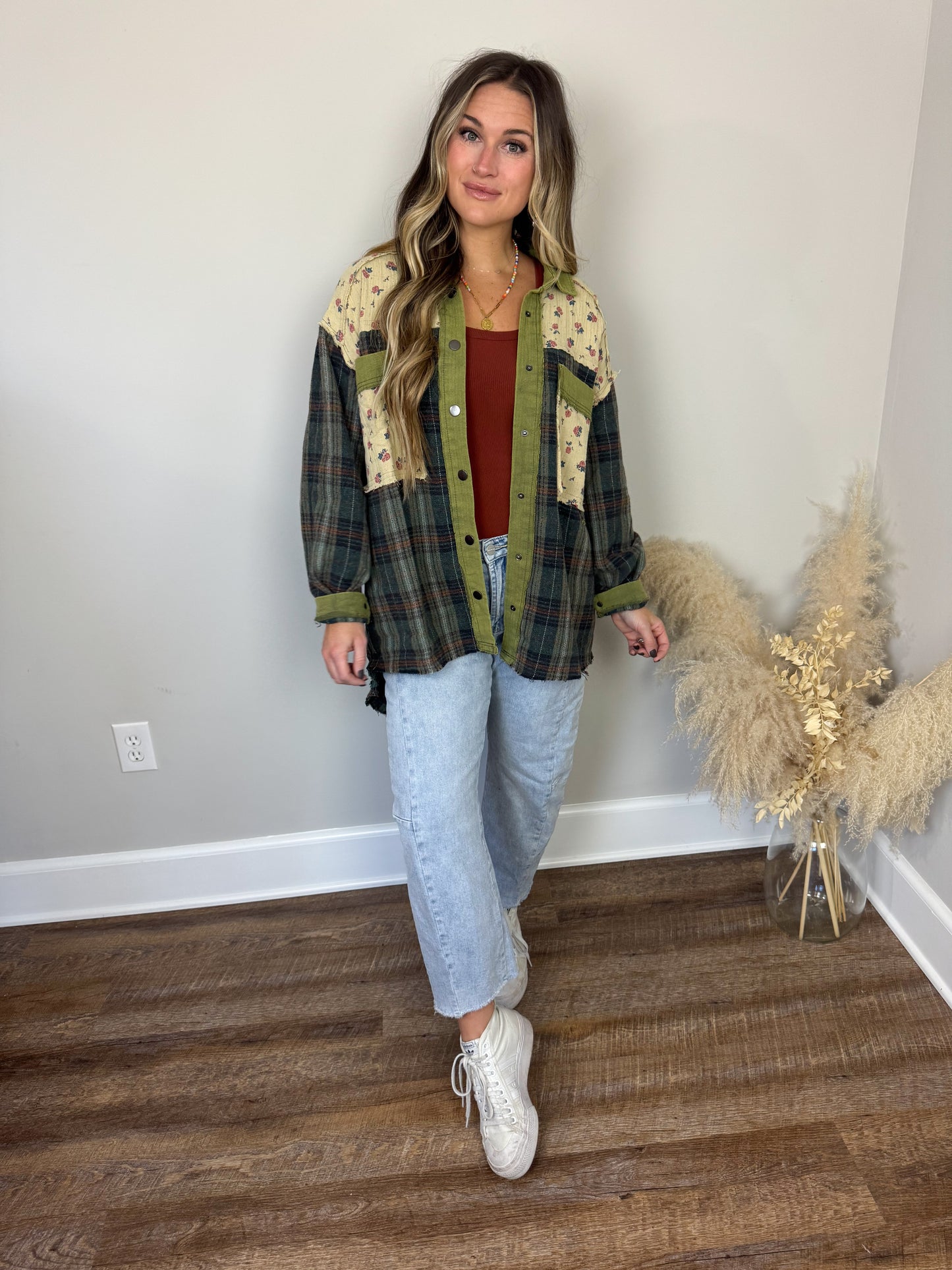 Dominion Plaid Top | Olive