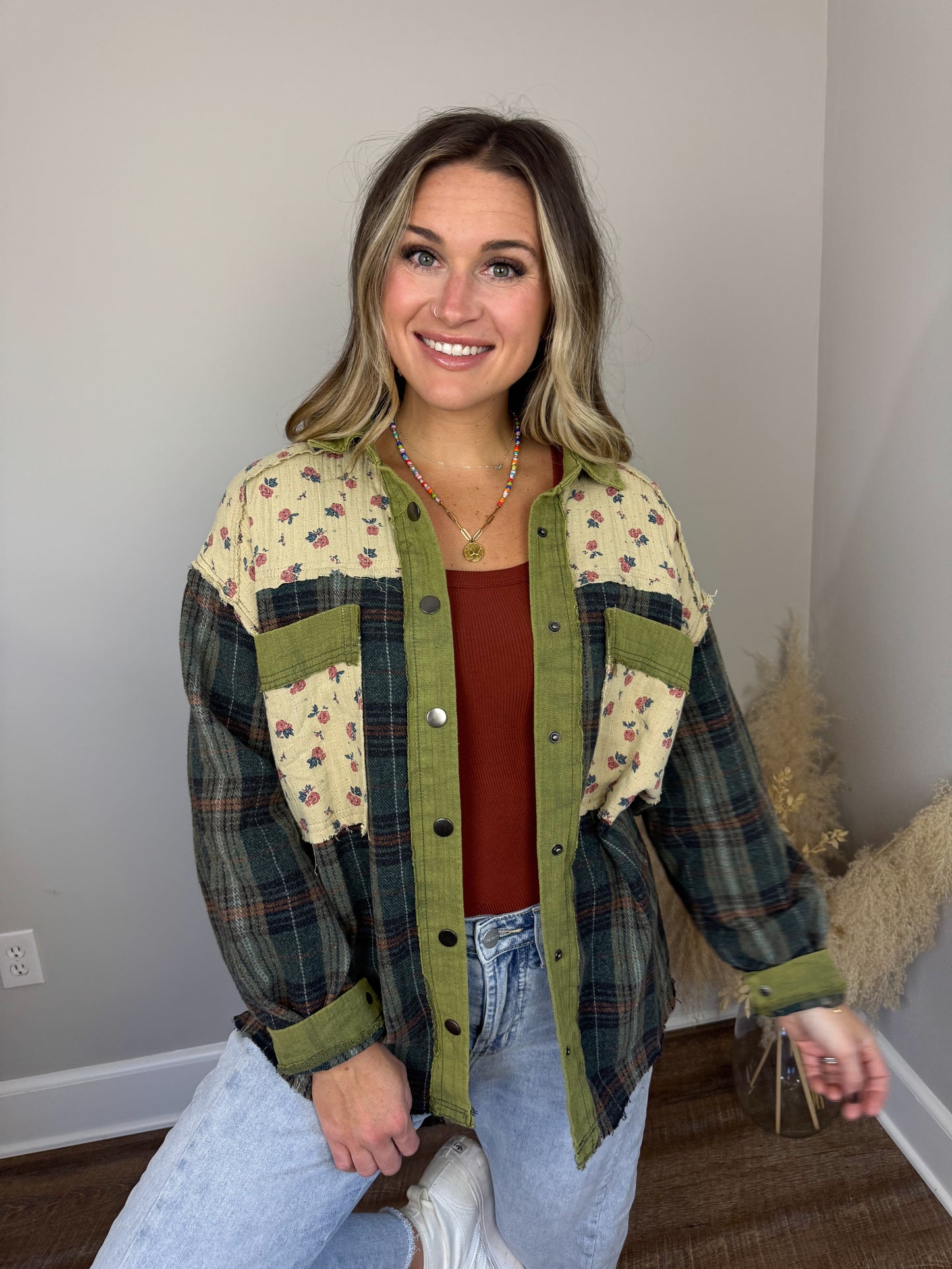 Dominion Plaid Top | Olive