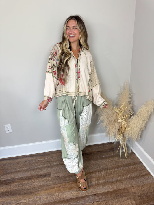 Oasis Contrast Hoodie | Floral