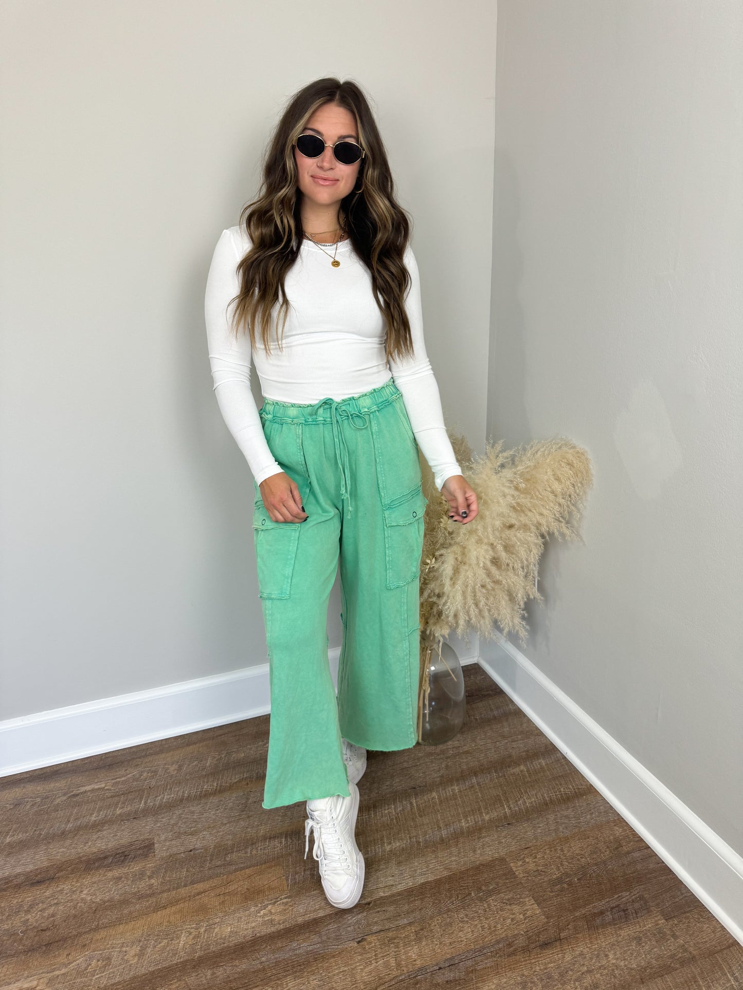 Feeling Good Wide Leg Pants | Atlantic Green