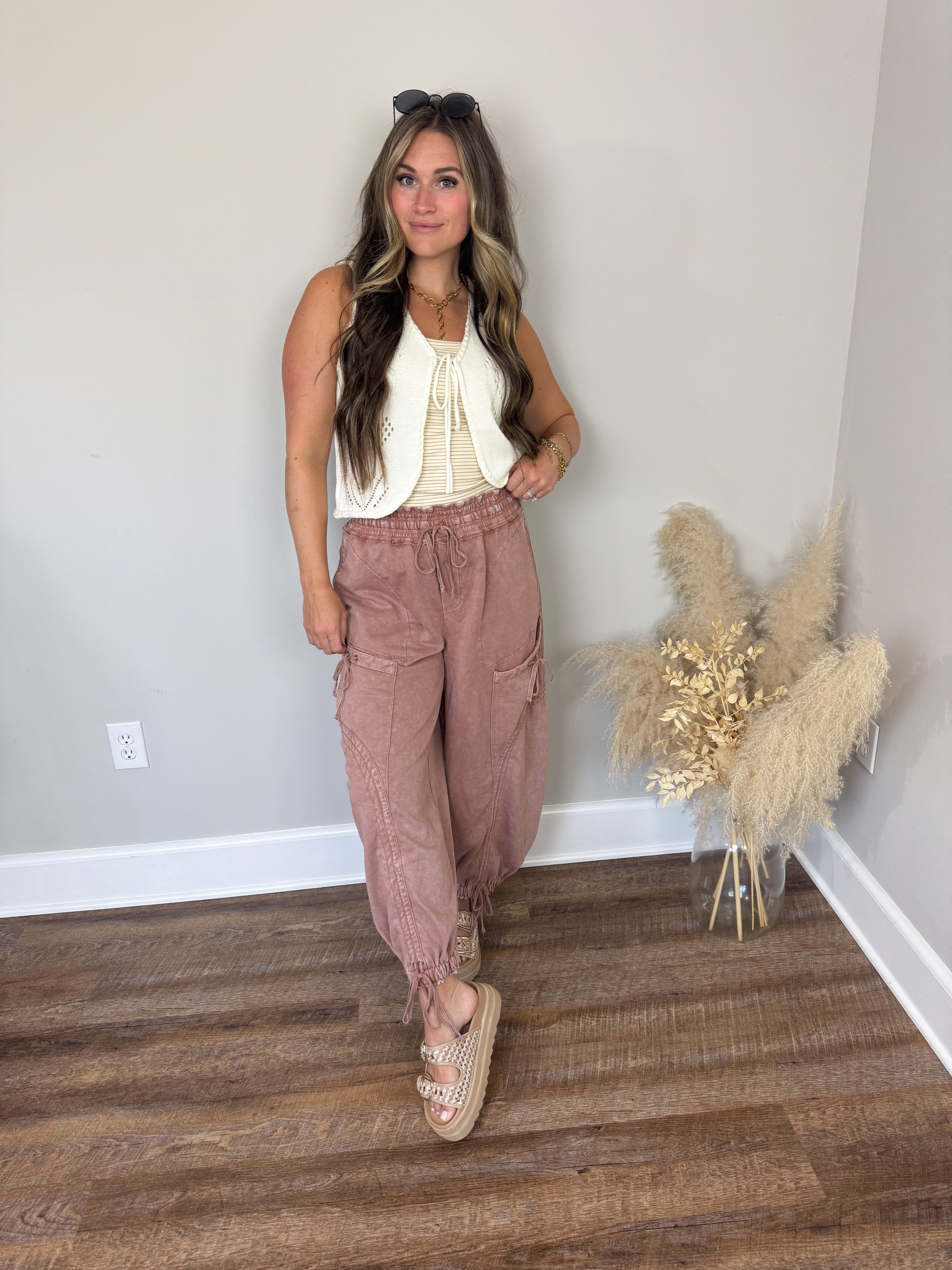 Heritage French Terry Pants | Red Bean
