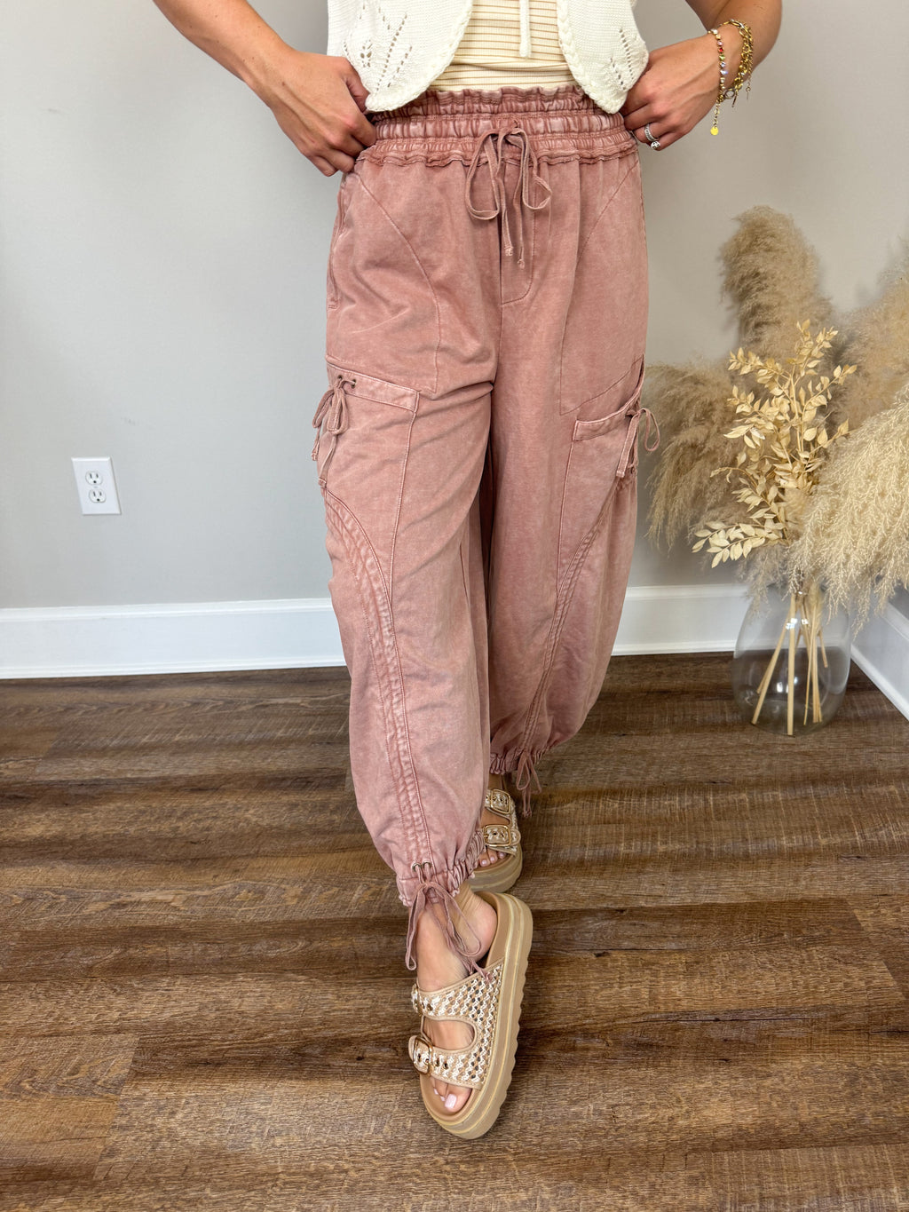 Heritage French Terry Pants | Red Bean
