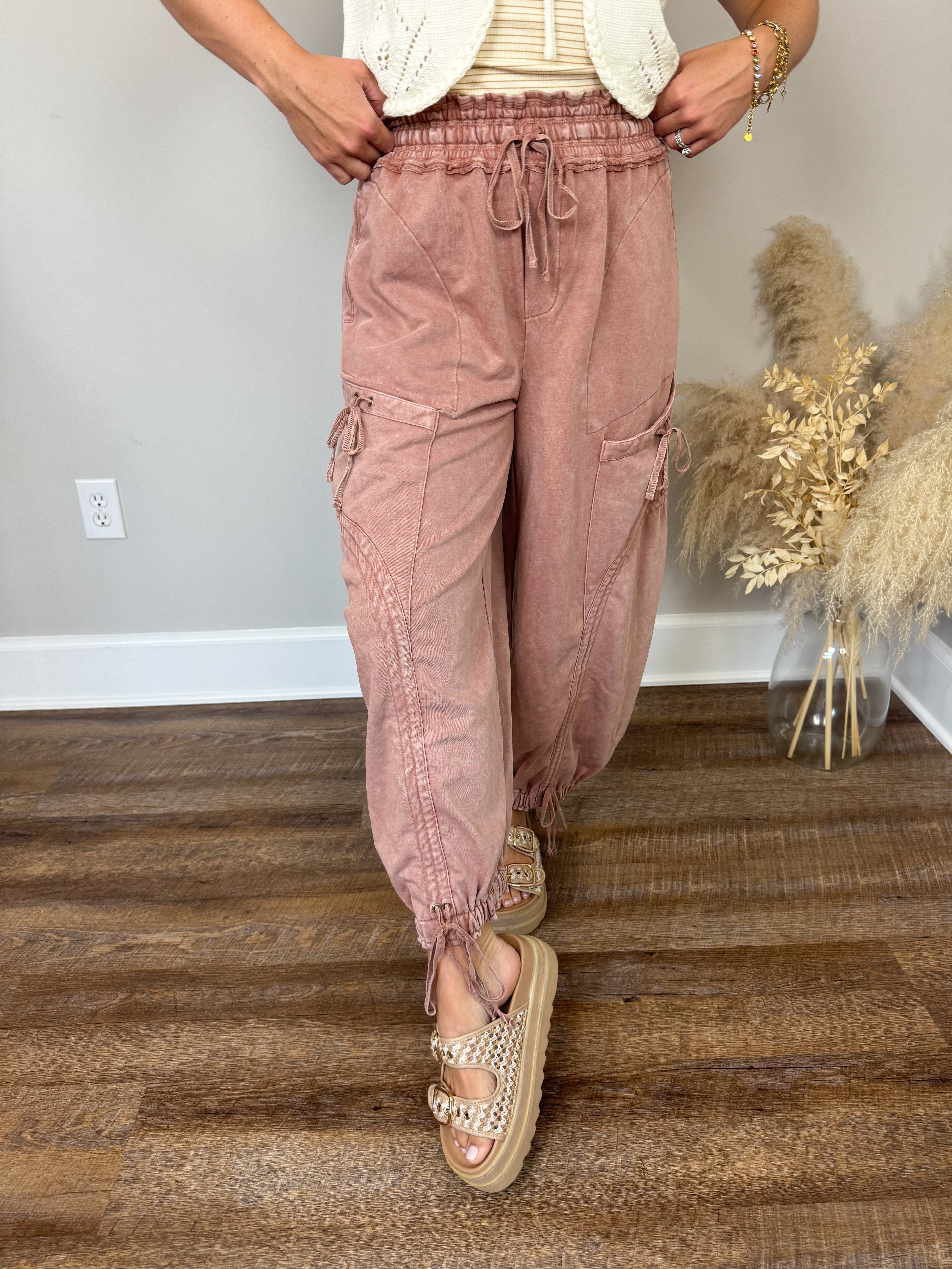 Heritage French Terry Pants | Red Bean