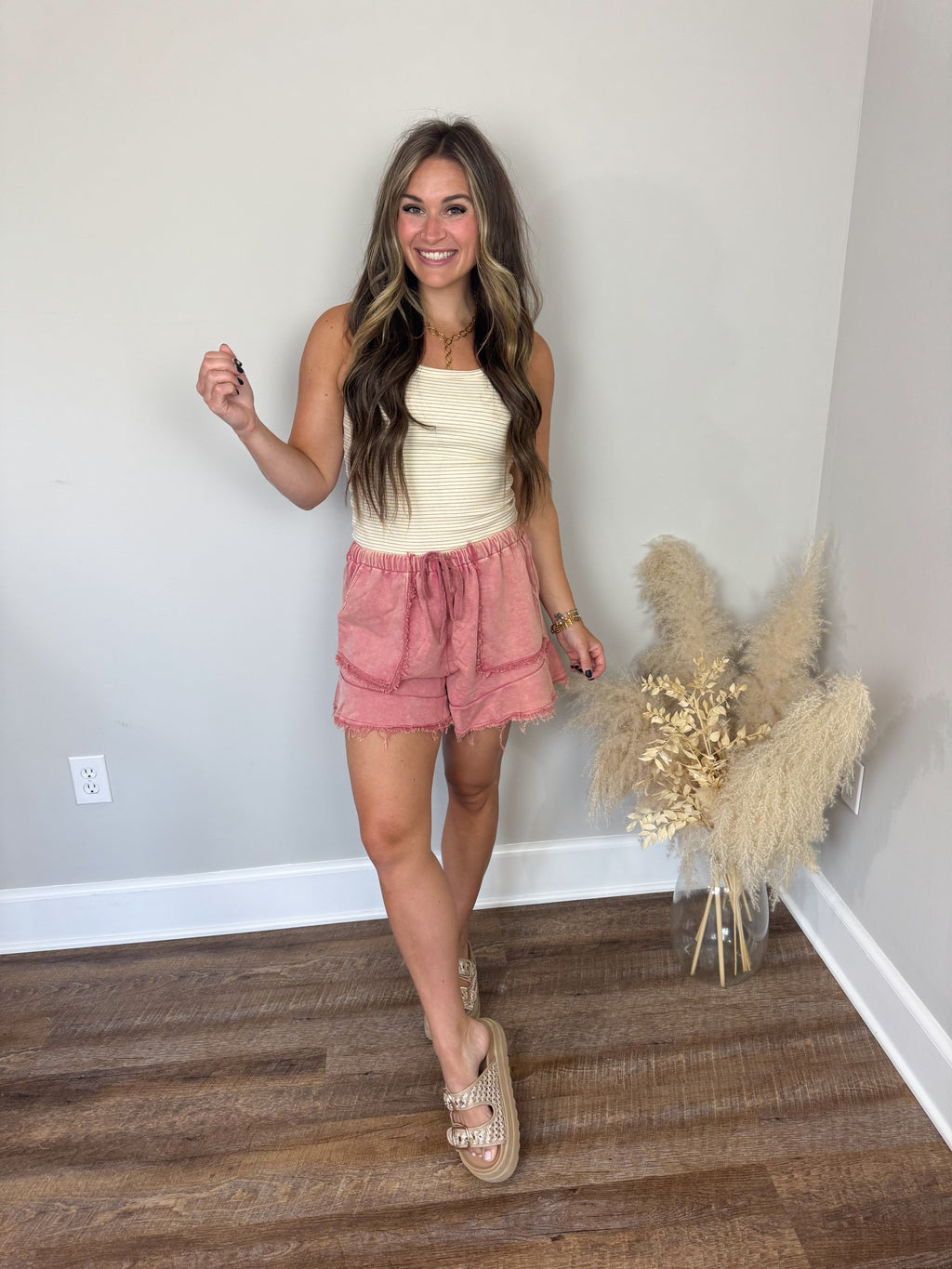 Chester Striped Tank | Cream