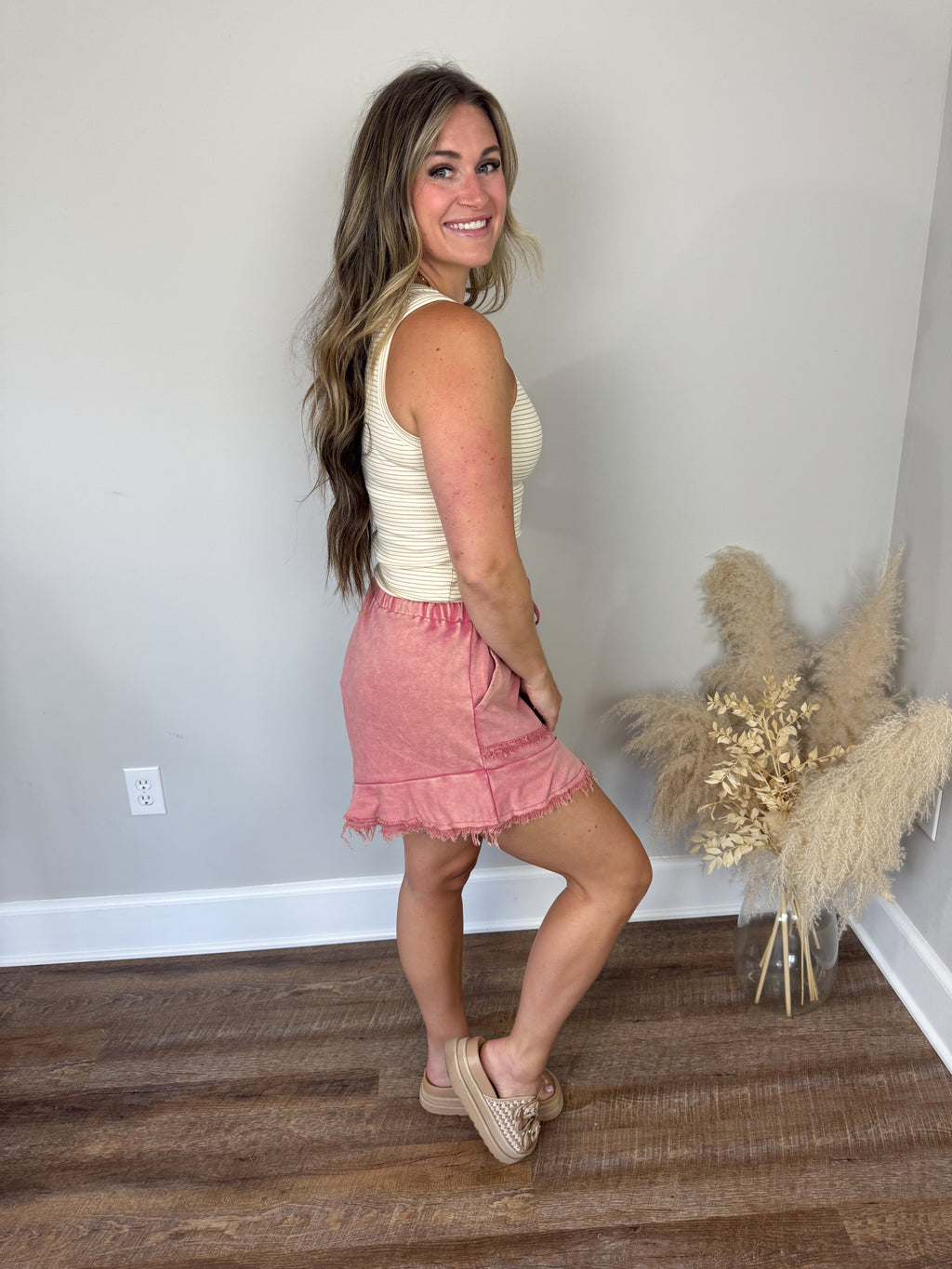 Chester Striped Tank | Cream