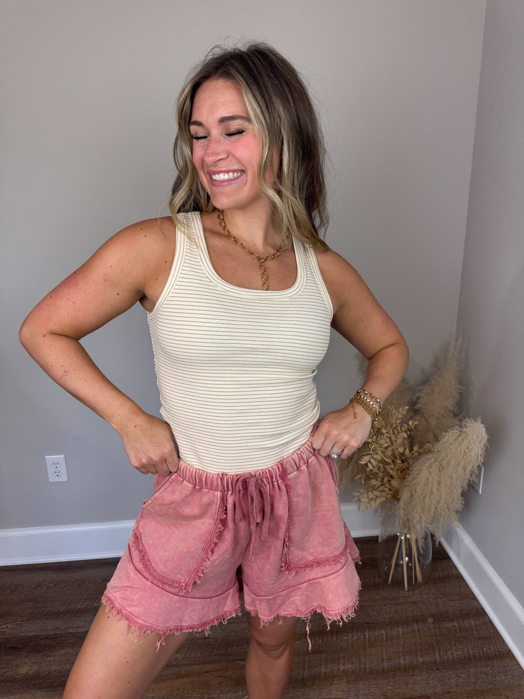 Chester Striped Tank | Cream