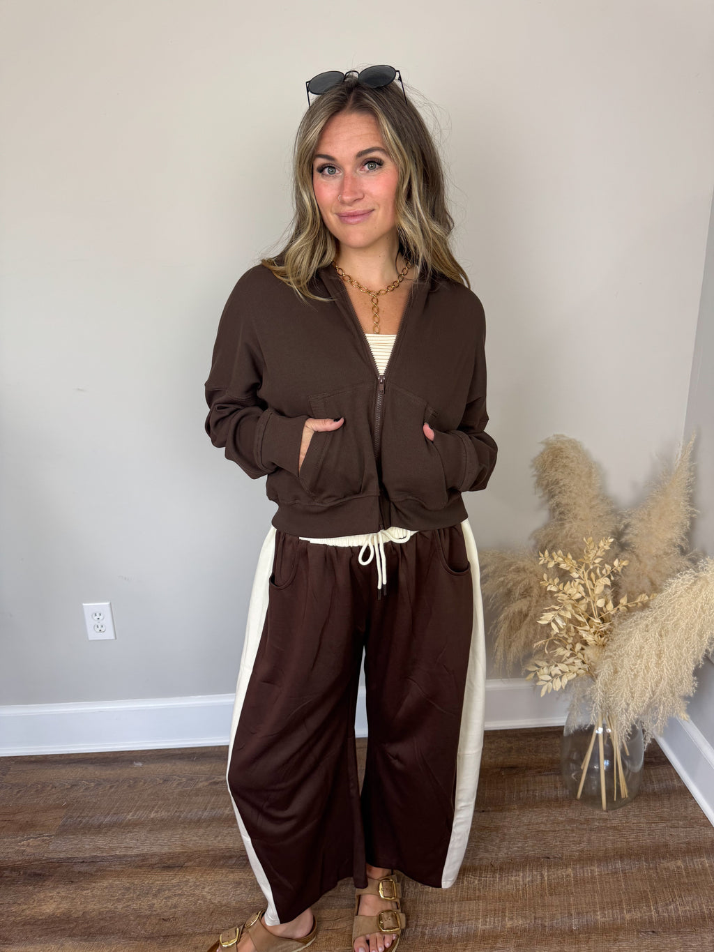 Exton Zip Up Hoodie | Brown