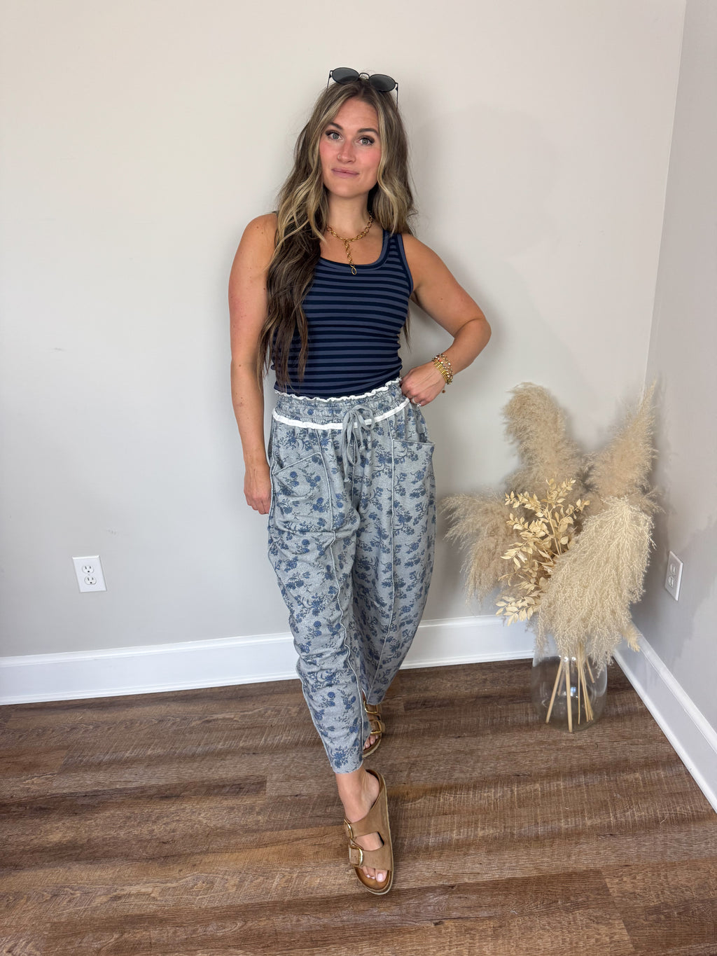Williams Striped Tank | Navy