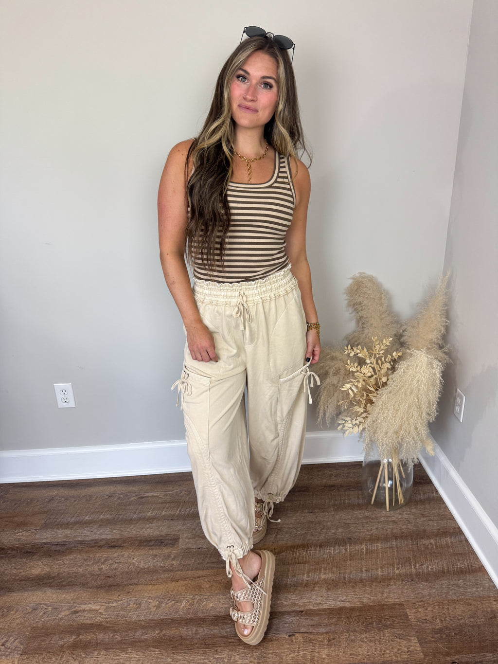 Williams Striped Tank | Brown