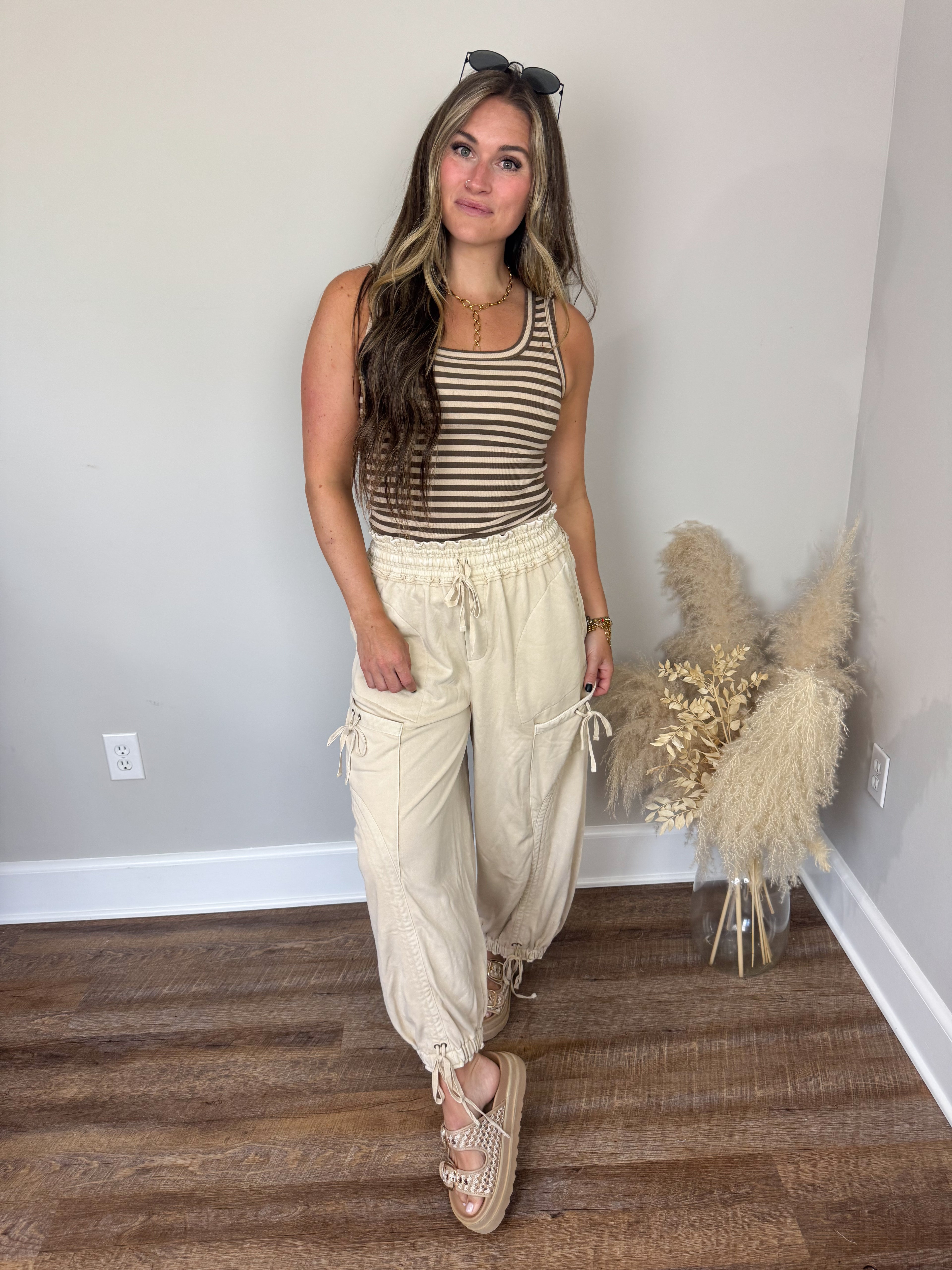 Williams Striped Tank | Brown