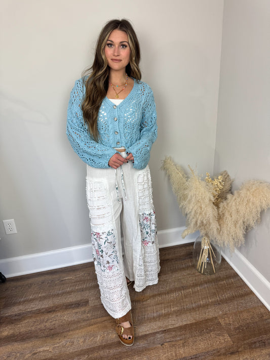 Destiny Crochet Cardigan | Blue