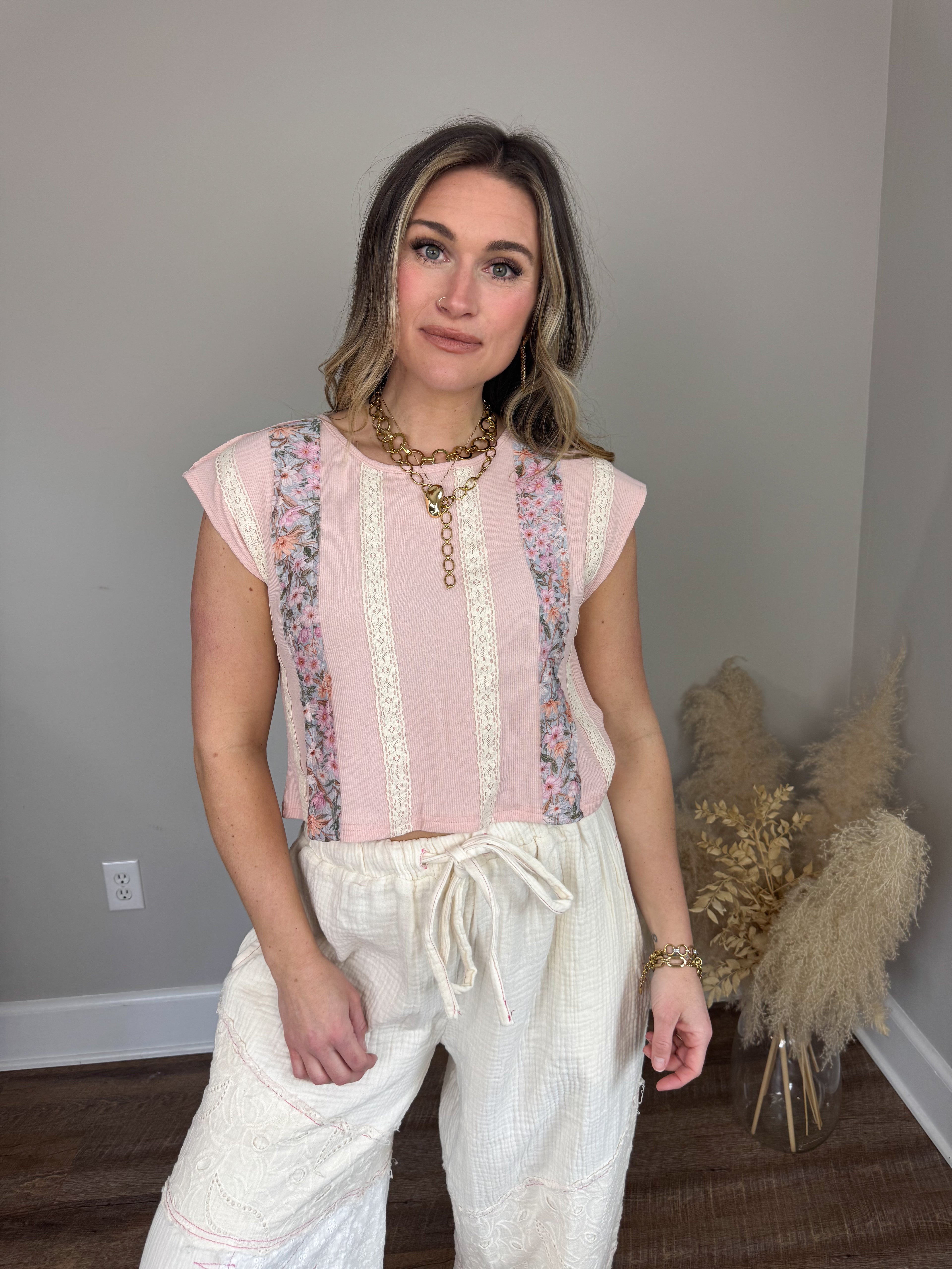 Austin Ribbed Top | Pink