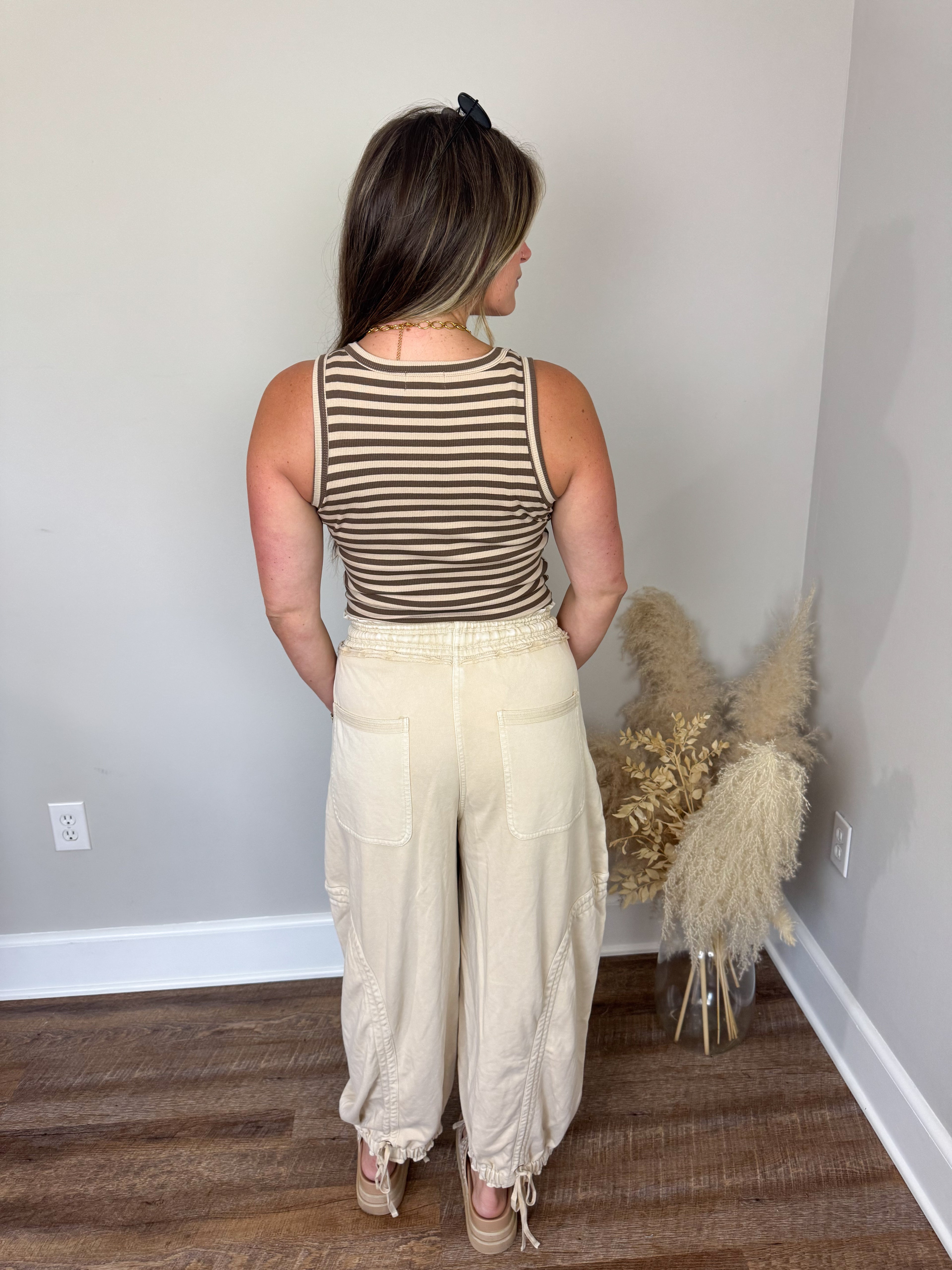 Williams Striped Tank | Brown