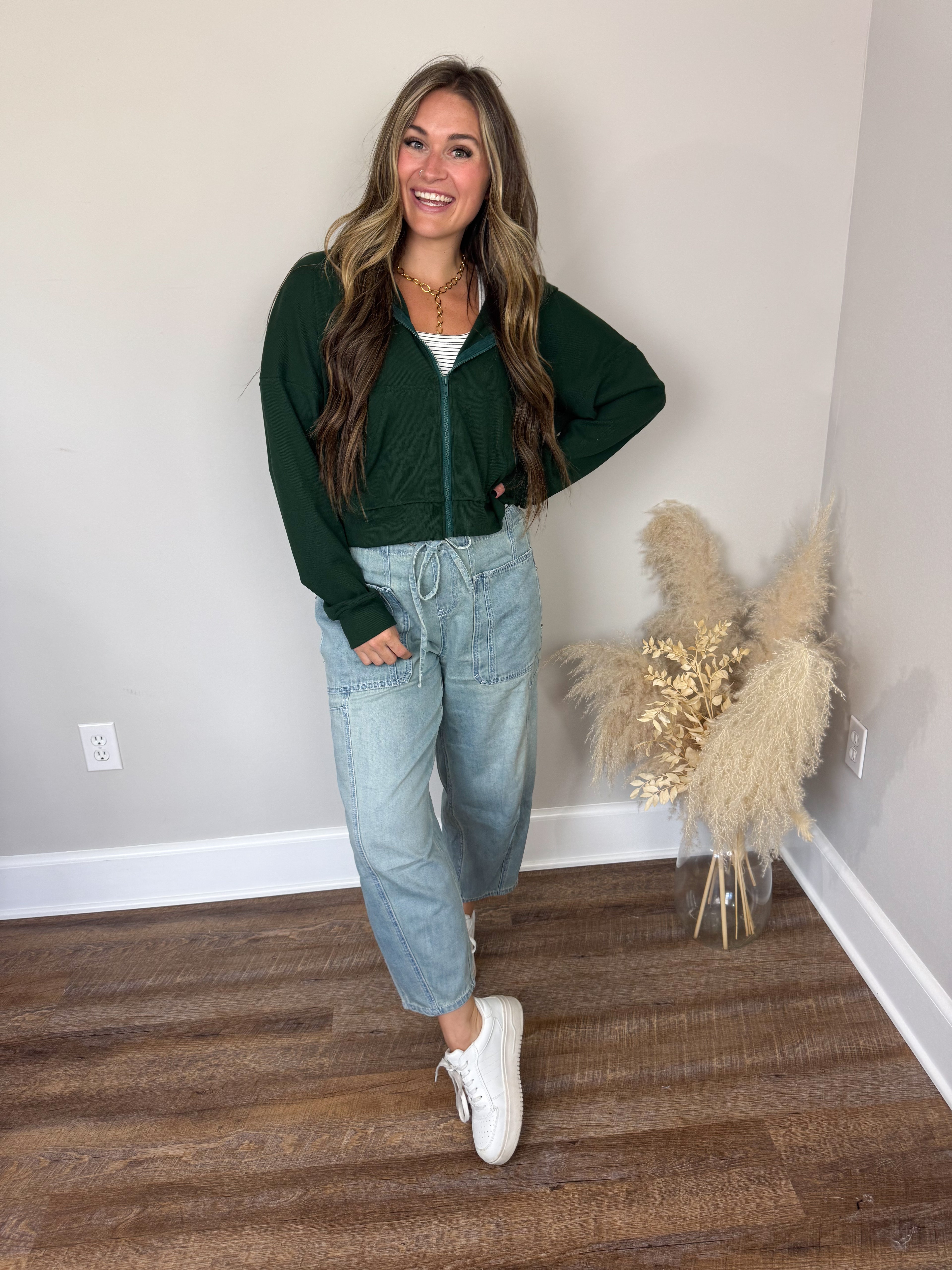Exton Zip Up Hoodie | Green