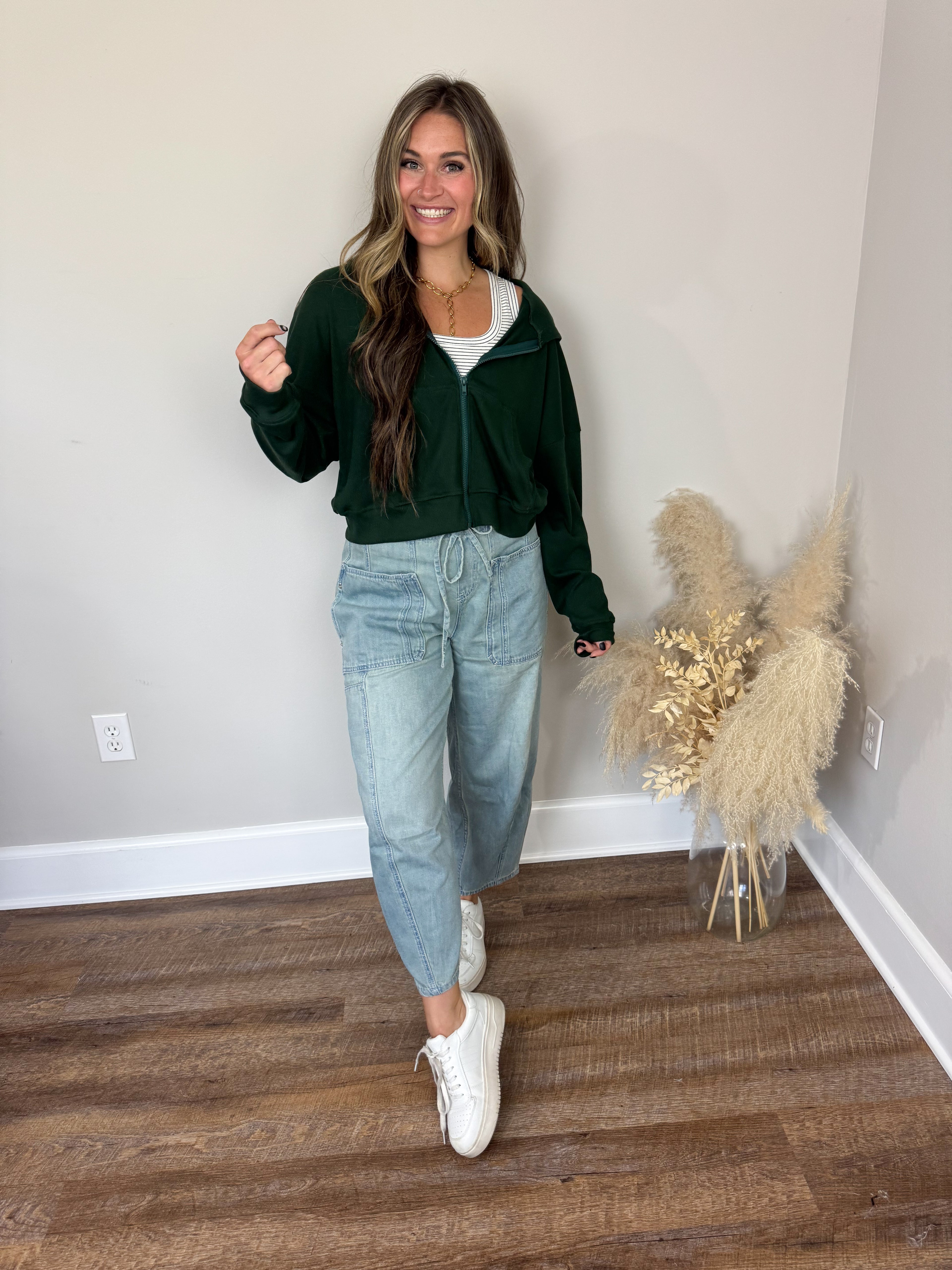 Exton Zip Up Hoodie | Green