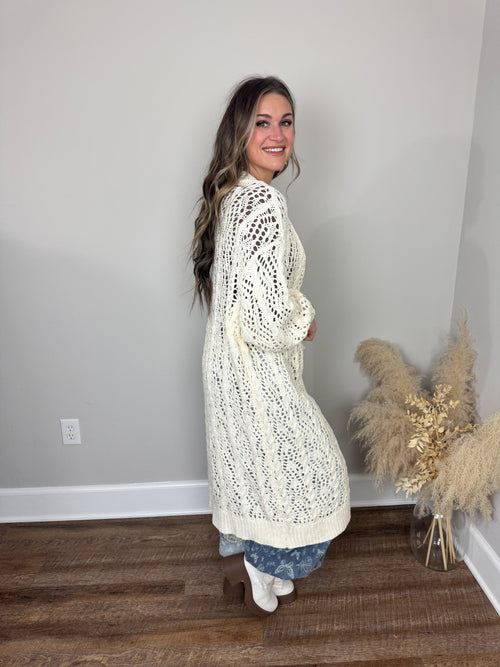 Arnold Crochet Cardigan | Cream