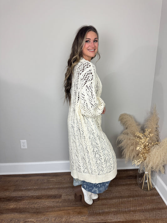 Arnold Crochet Cardigan | Cream