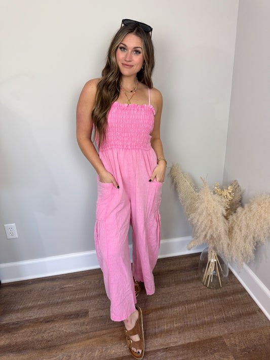 Sweet Love Smocked Jumpsuit