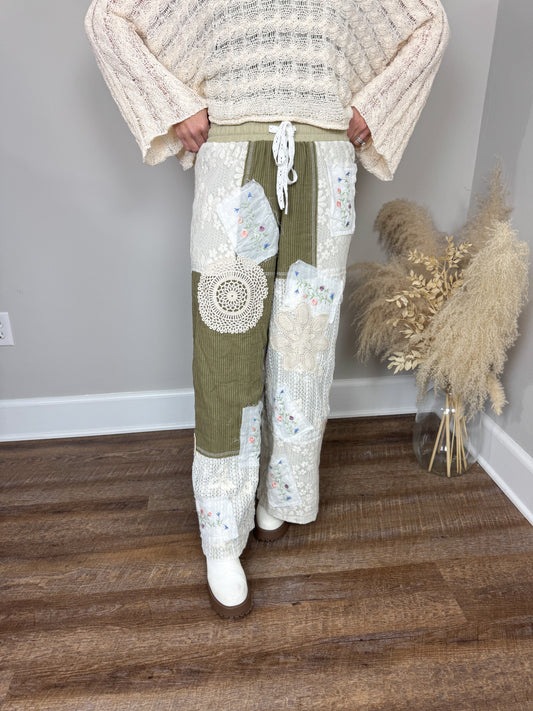 Sierra Patchwork Pants | Olive