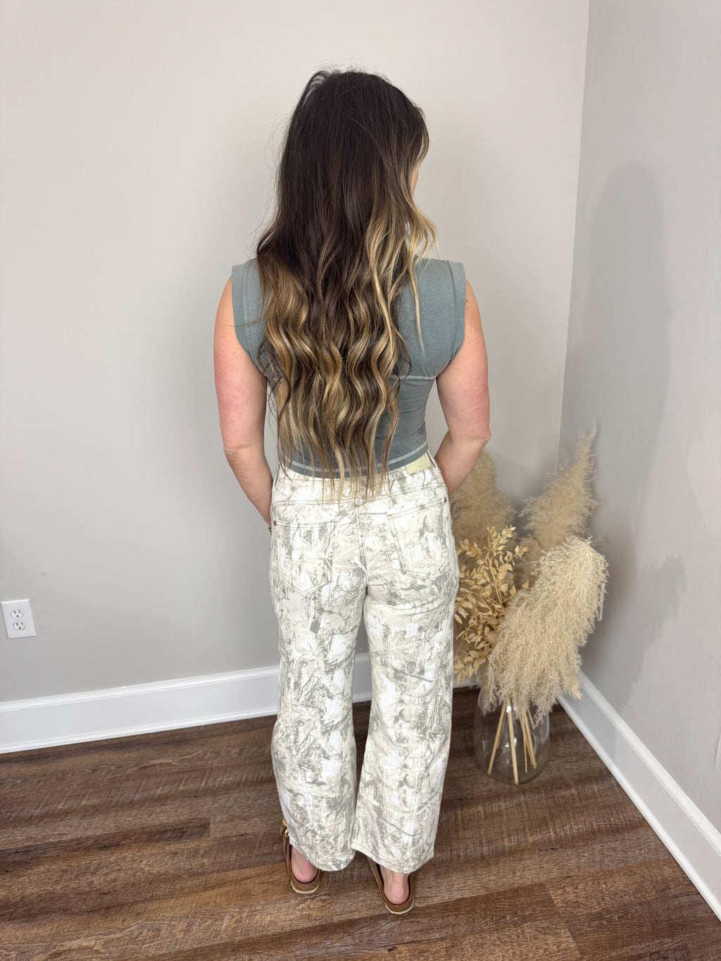 Saige Camo Barrel Jeans