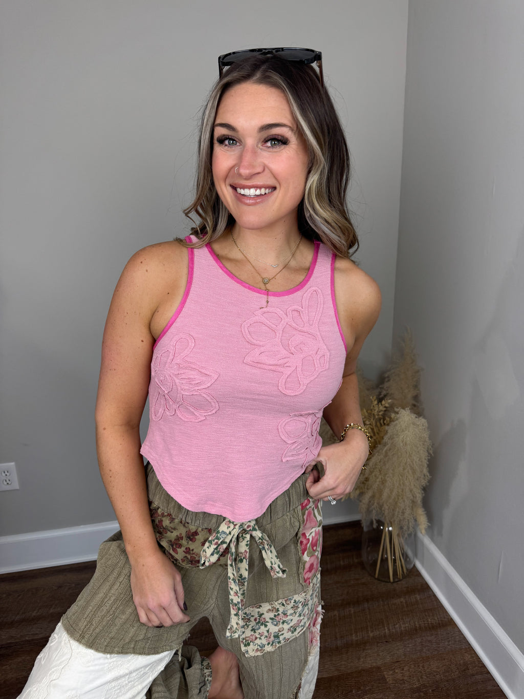 Stone Textured Tank | Pink