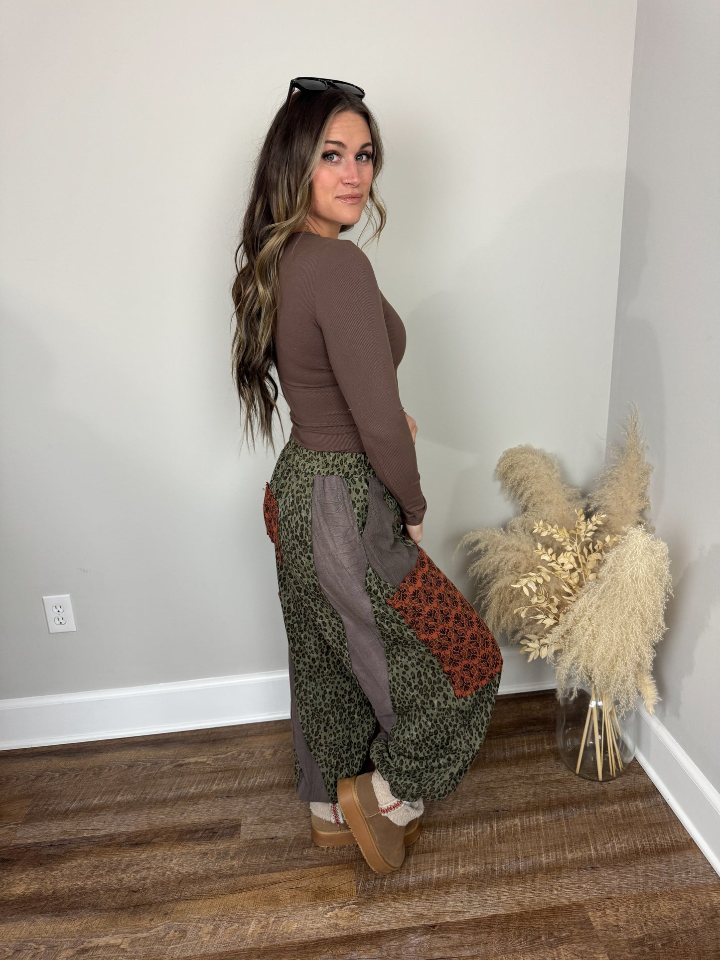 Bowen Patchwork Pants | Leopard