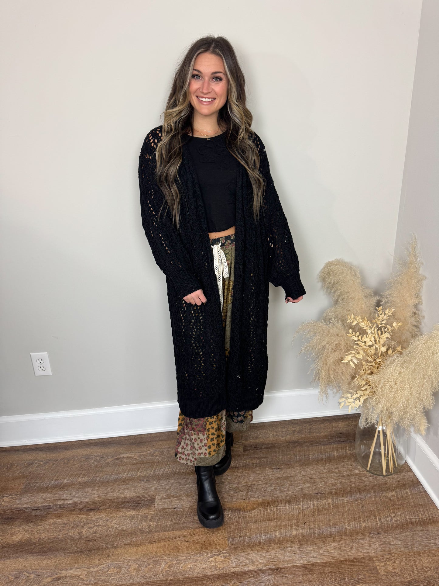 Arnold Crochet Cardigan | Black