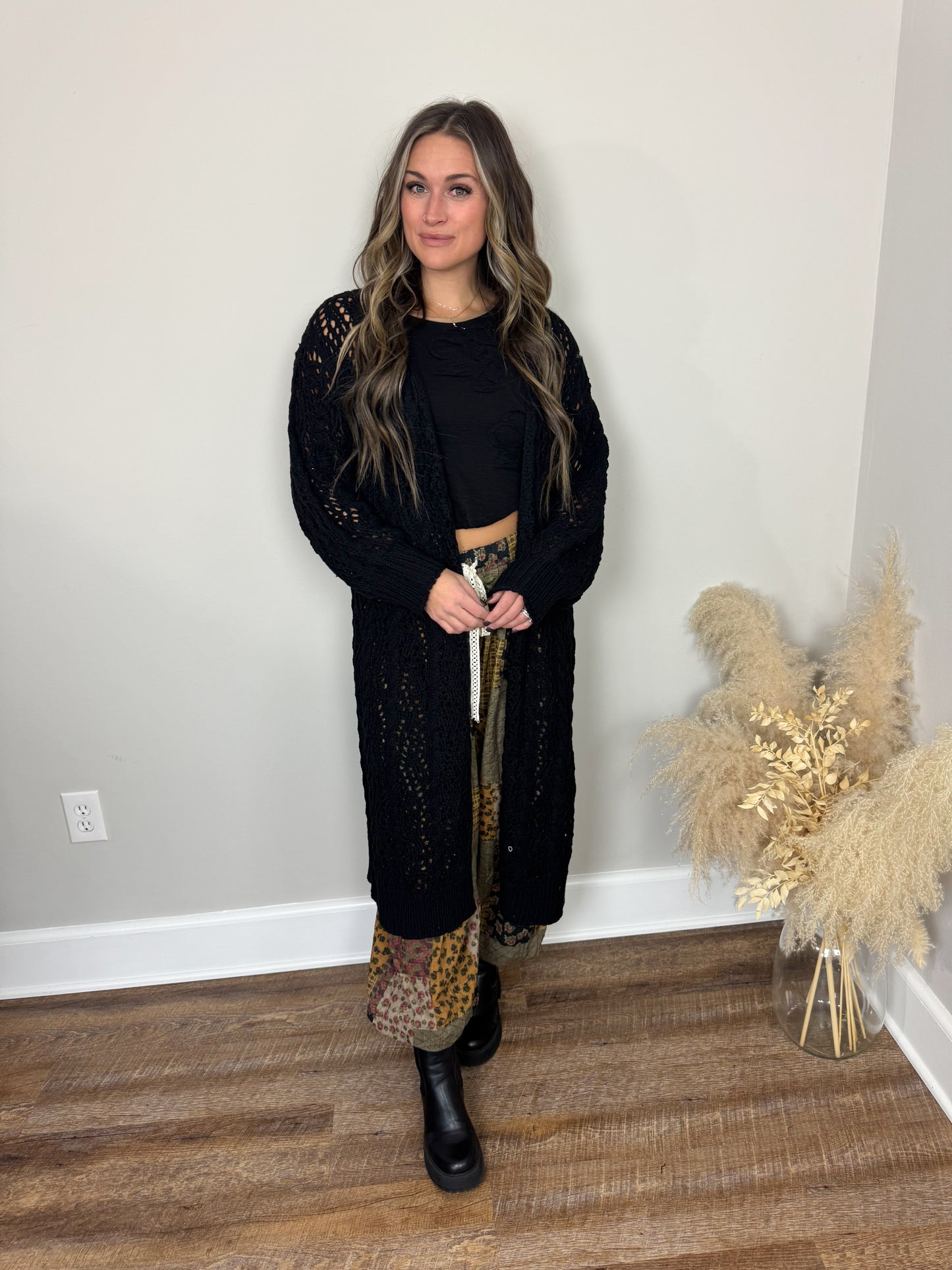 Arnold Crochet Cardigan | Black