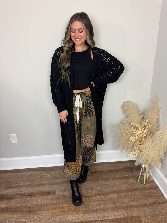 Arnold Crochet Cardigan | Black