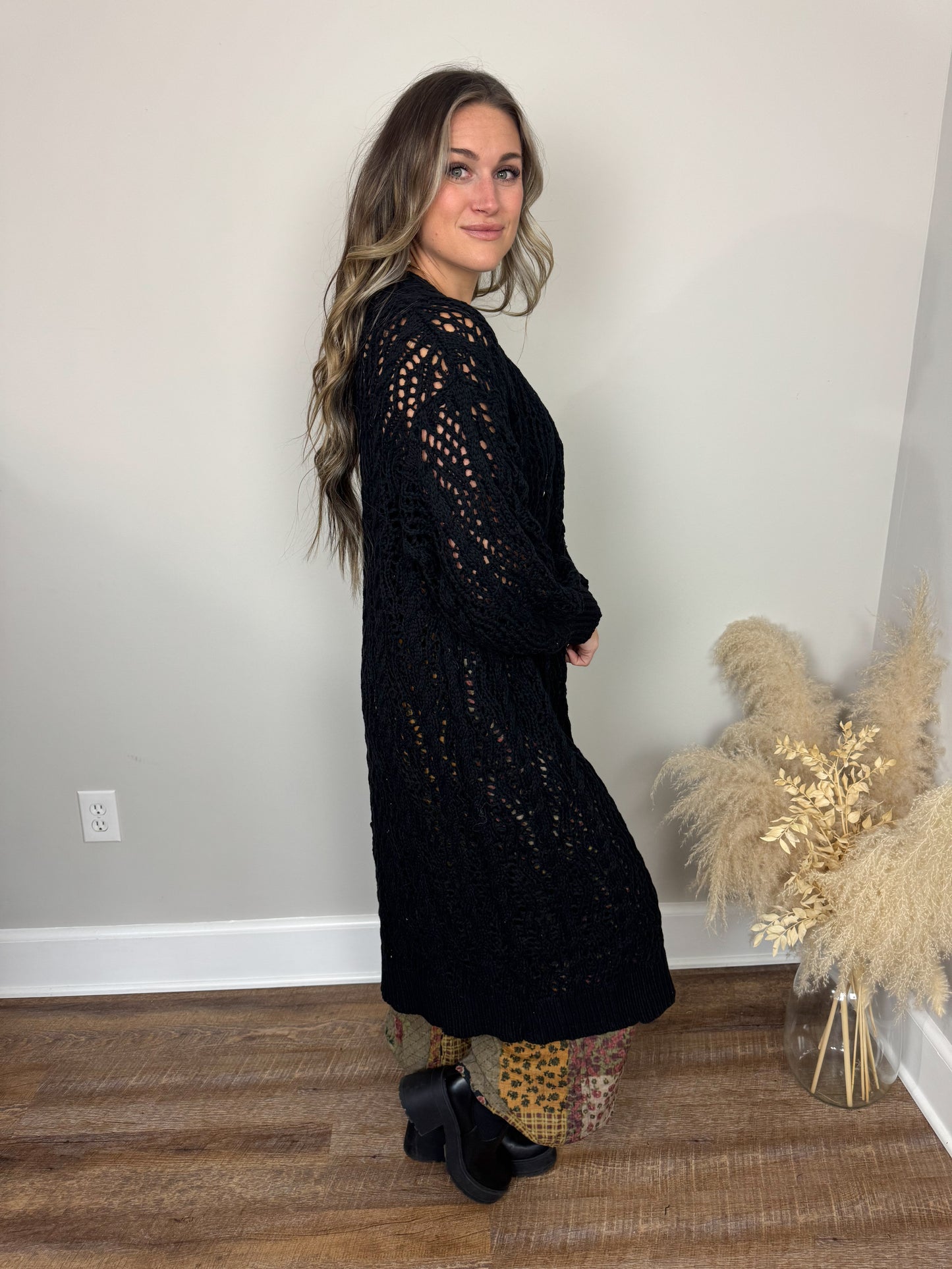 Arnold Crochet Cardigan | Black