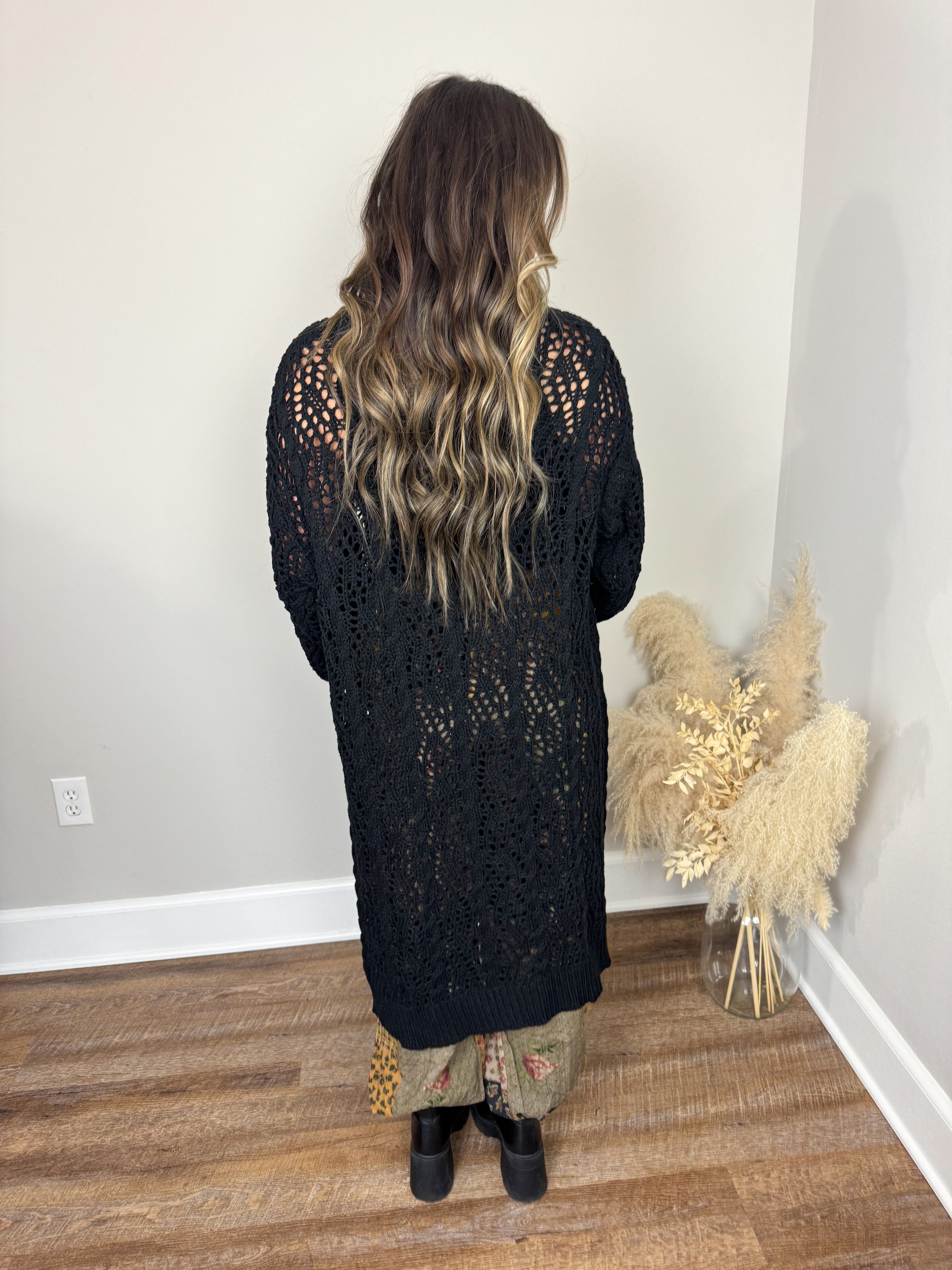 Arnold Crochet Cardigan | Black