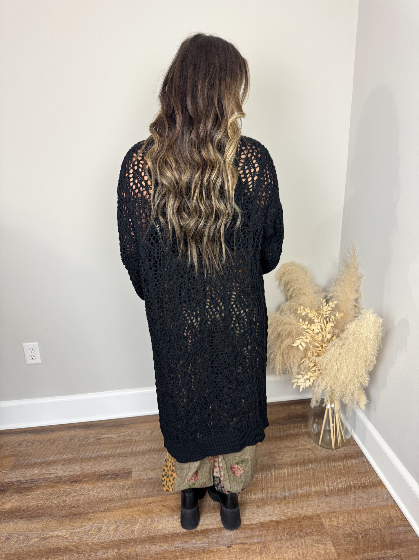 Arnold Crochet Cardigan | Black