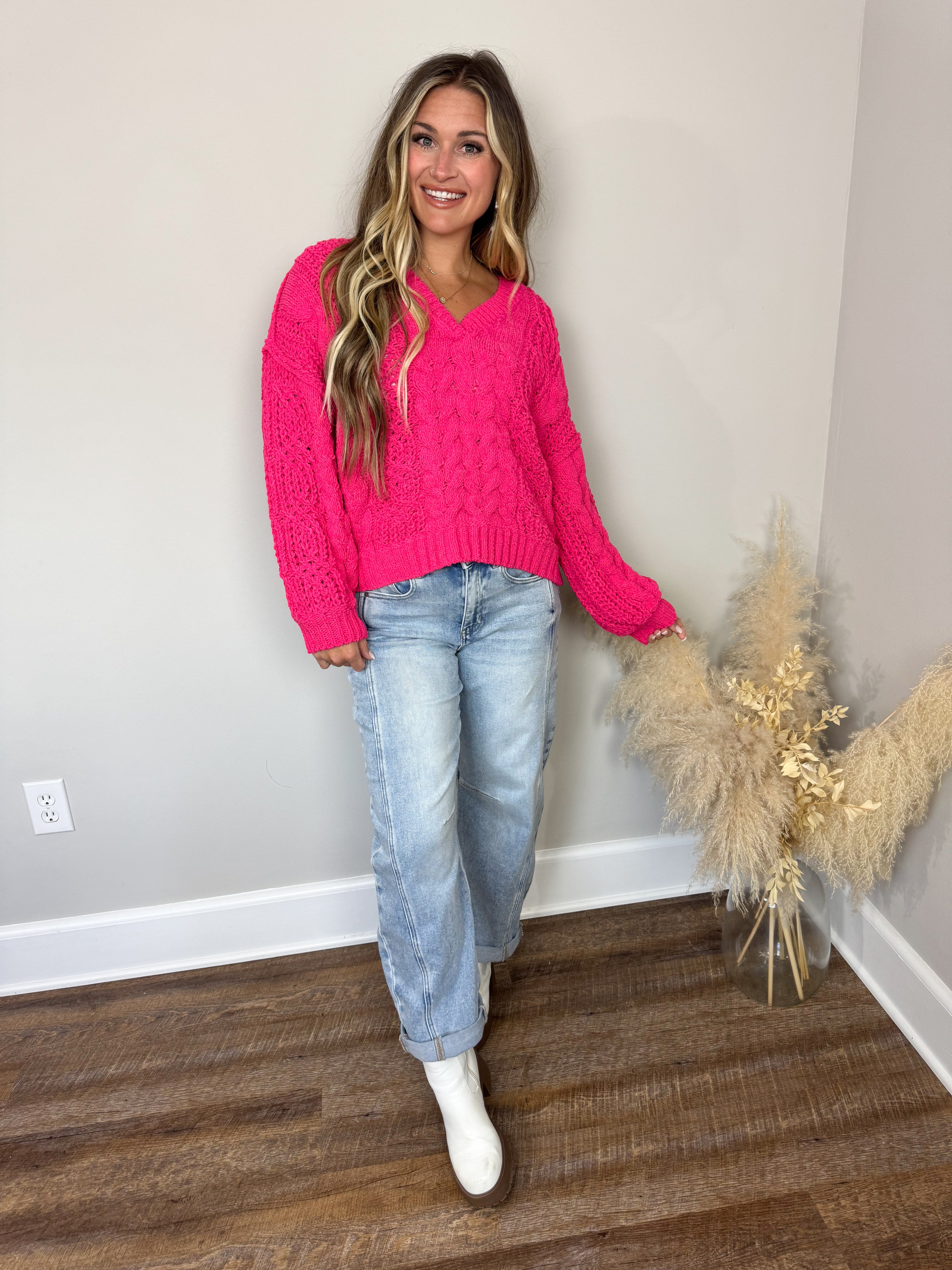 Apple Cider Sweater | Pink FINAL SALE