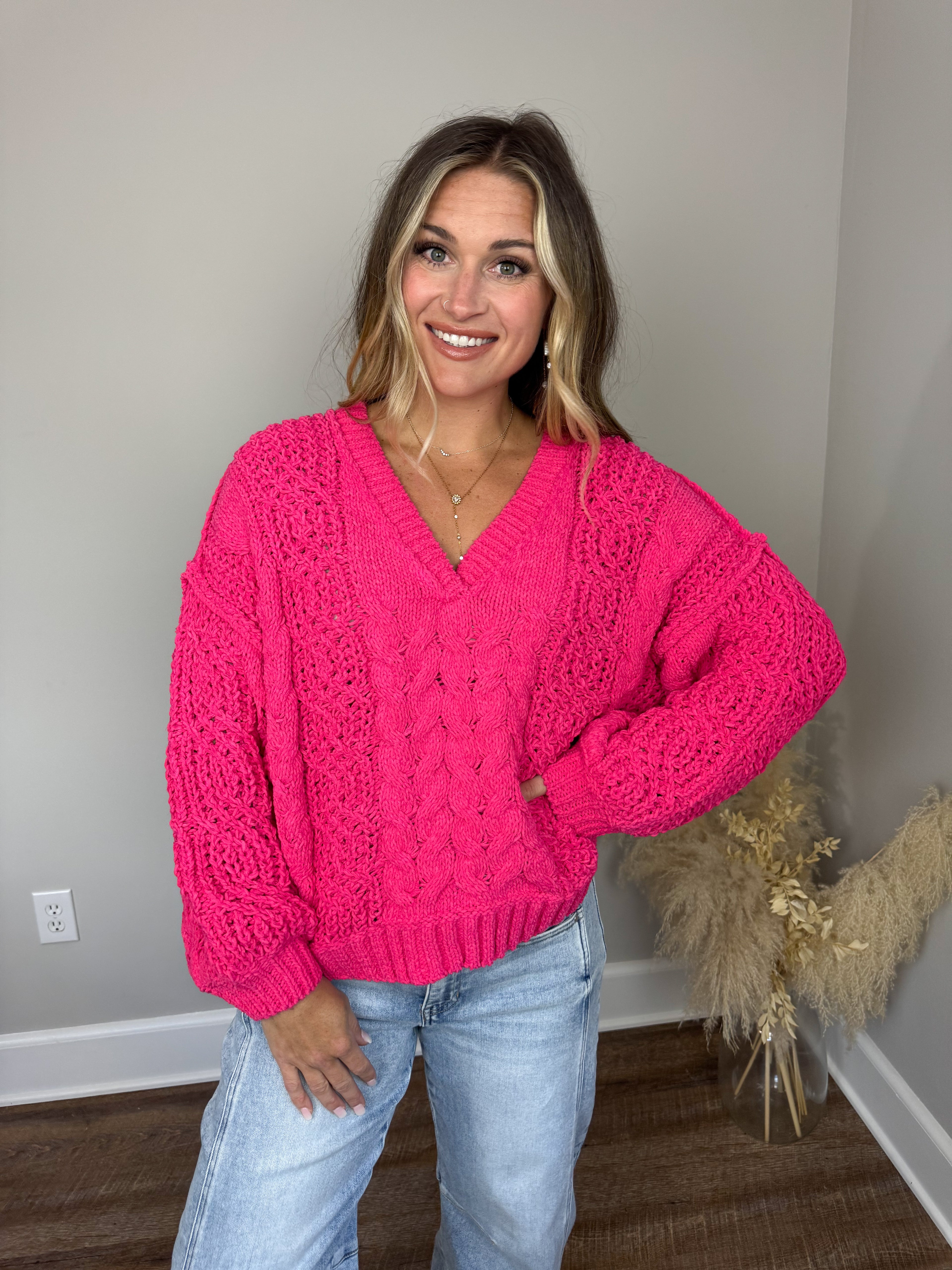 Apple Cider Sweater | Pink FINAL SALE